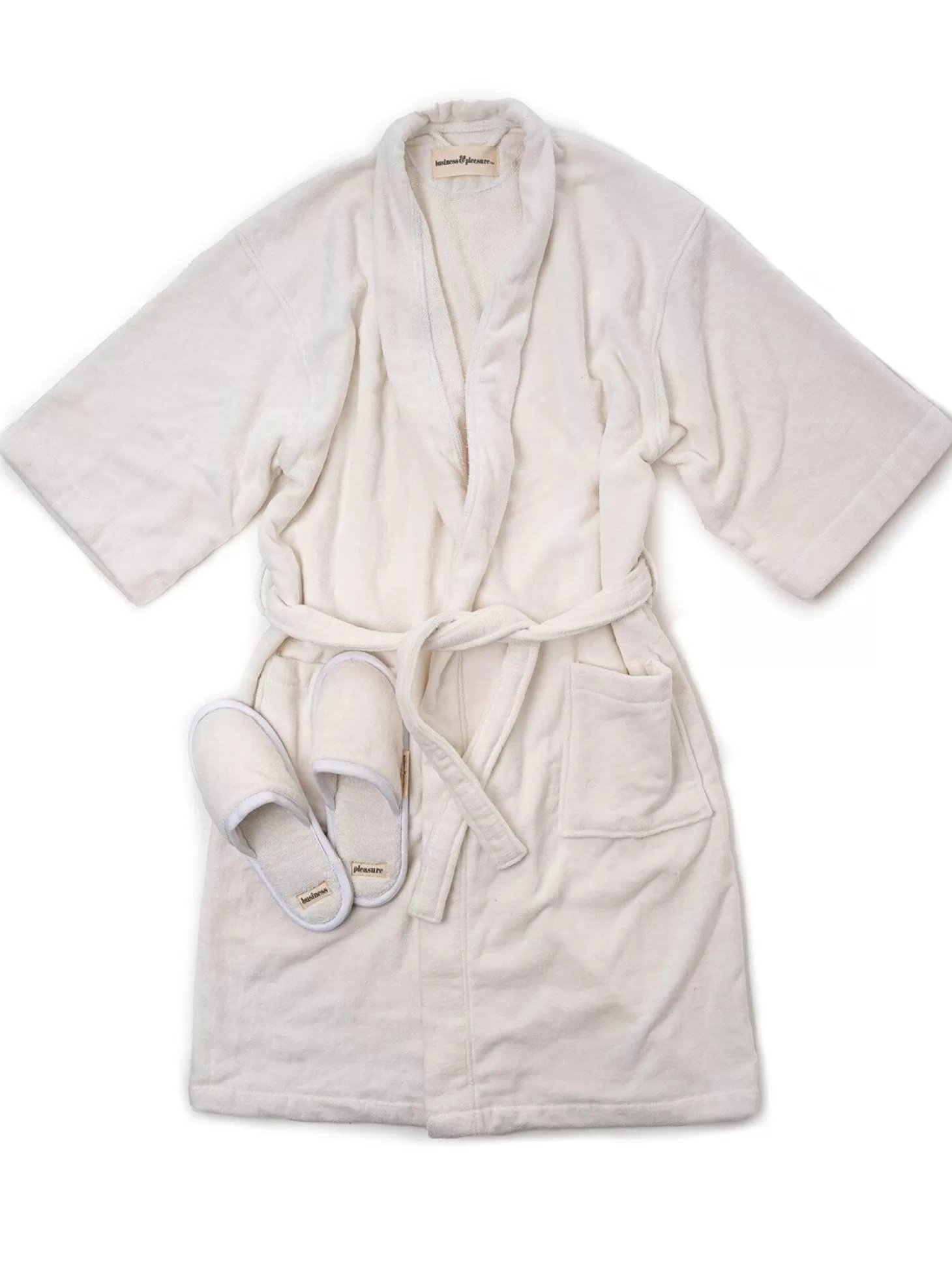 Apparel>Business & Pleasure Co. Robe & Slipper Set - Antique White