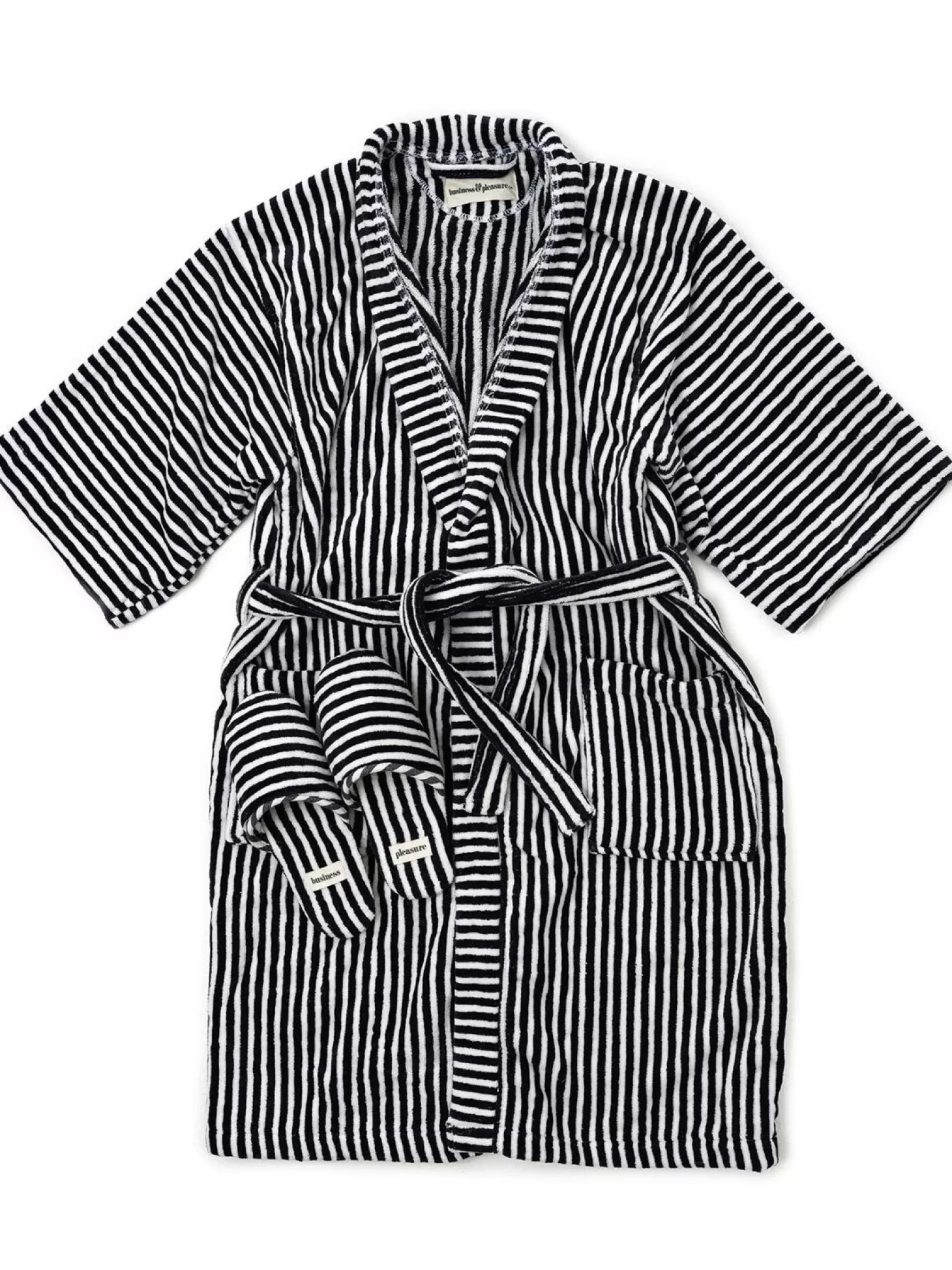 Apparel>Business & Pleasure Co. Robe & Slipper Set - Lauren'S Navy Stripe