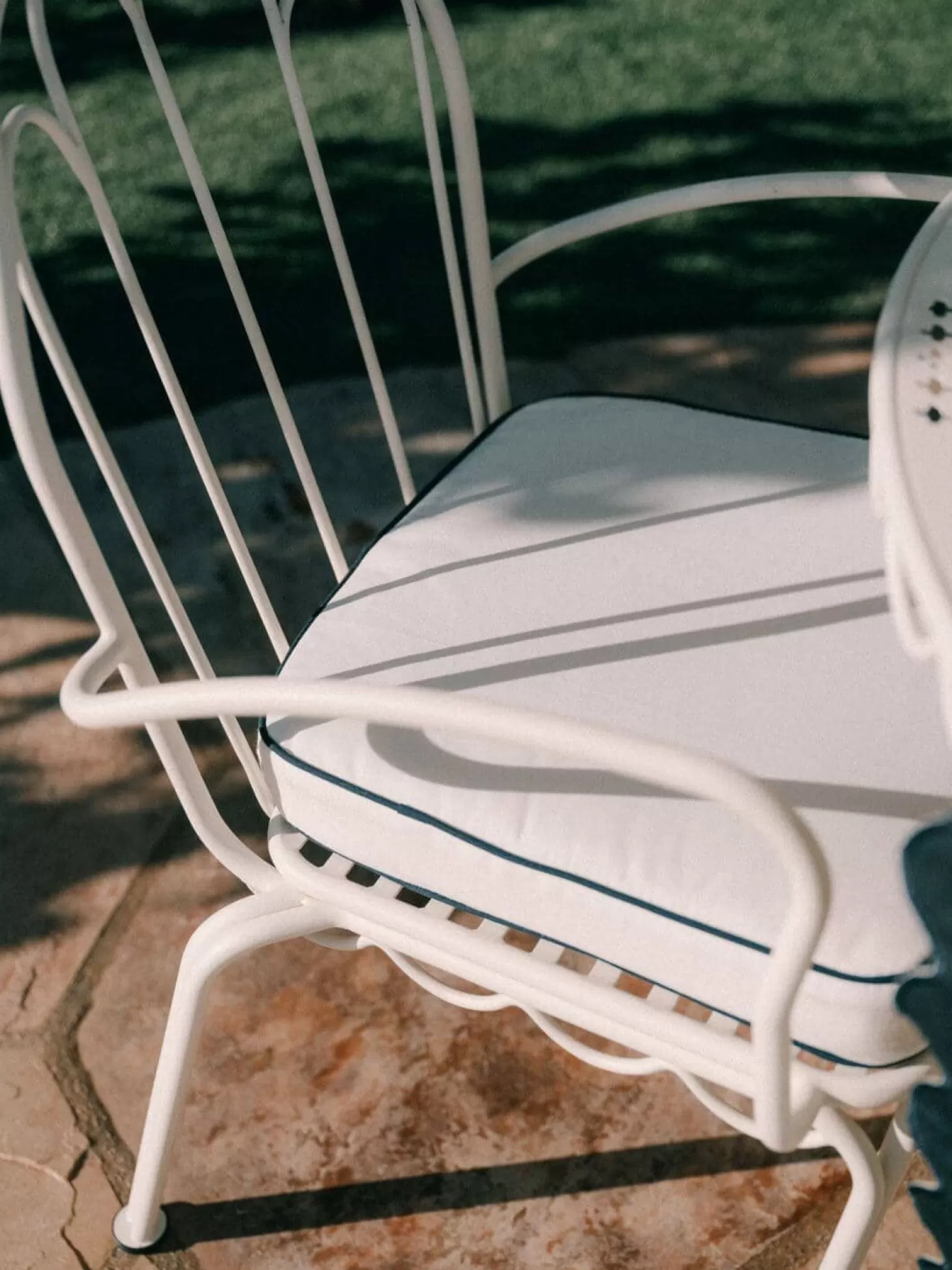 Al Fresco Dining Chairs>Business & Pleasure Co. The Al Fresco Chair Cushion - Rivie White