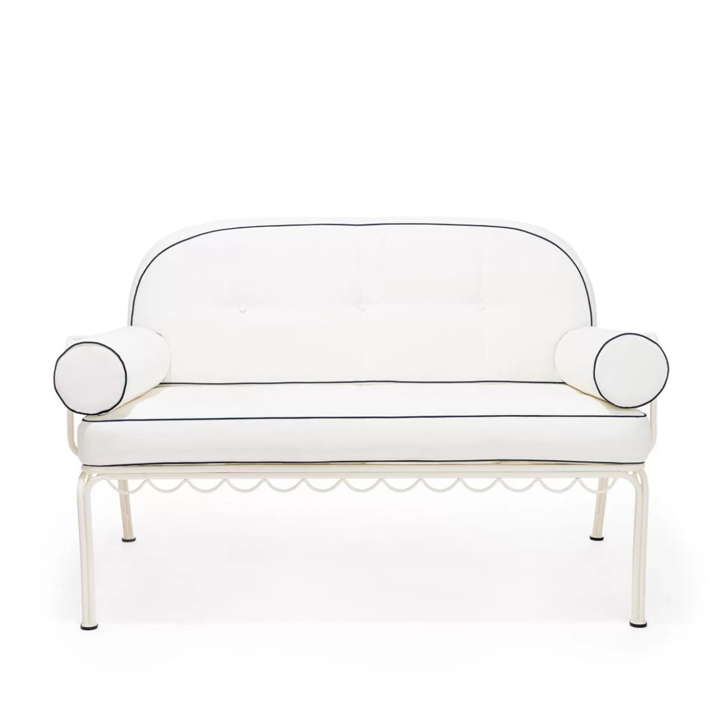 Chair Cushions>Business & Pleasure Co. The Al Fresco Love Seat Cushion Set - Rivie White