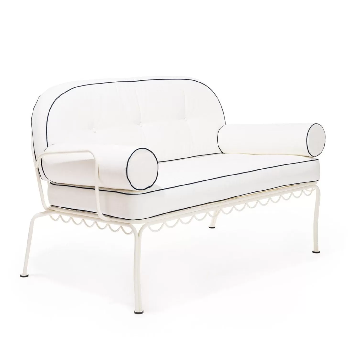 Chair Cushions>Business & Pleasure Co. The Al Fresco Love Seat Cushion Set - Rivie White