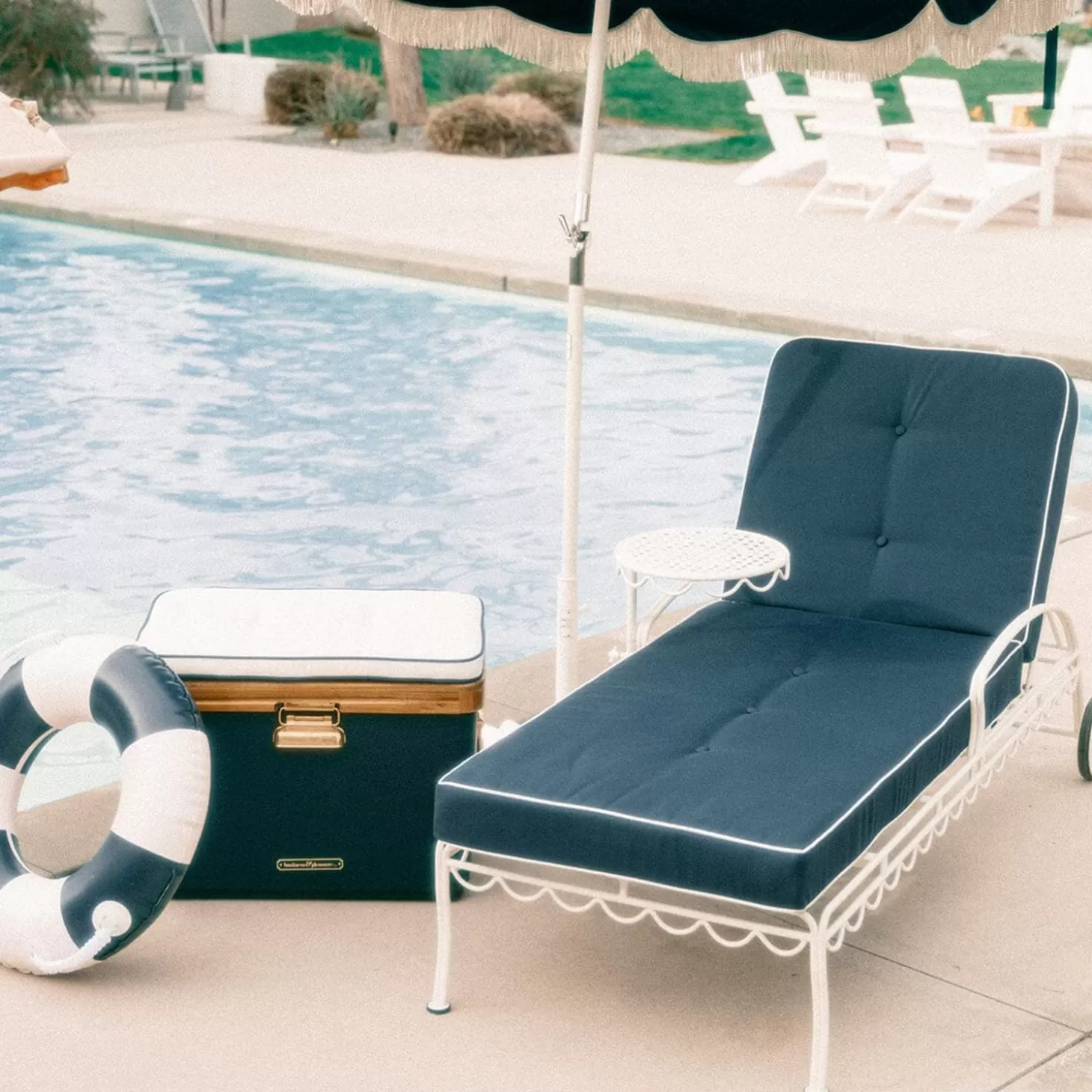 Chair Cushions>Business & Pleasure Co. The Al Fresco Sun Lounger Cushion - Boathouse Navy