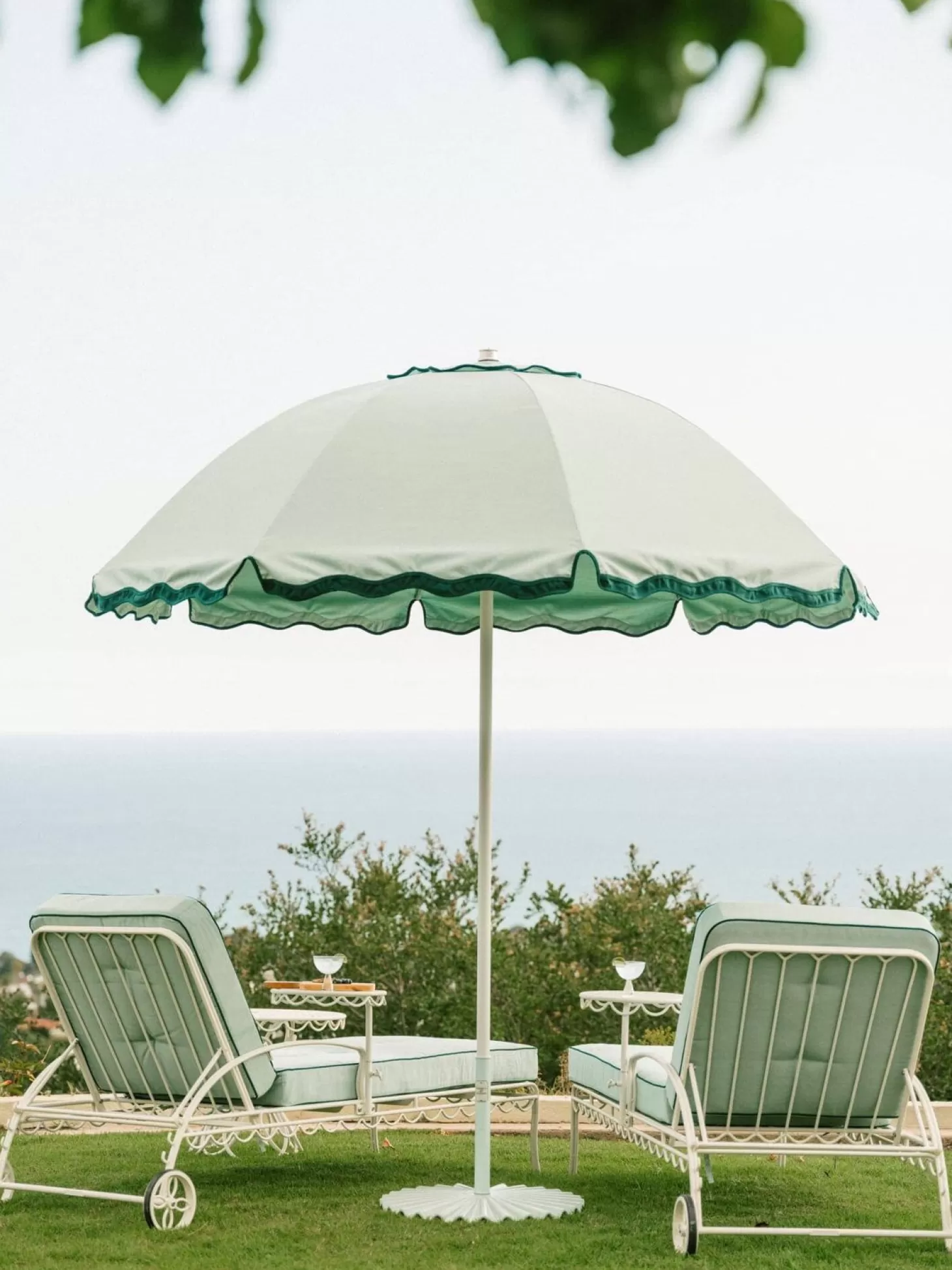 Chair Cushions>Business & Pleasure Co. The Al Fresco Sun Lounger Cushion - Rivie Green