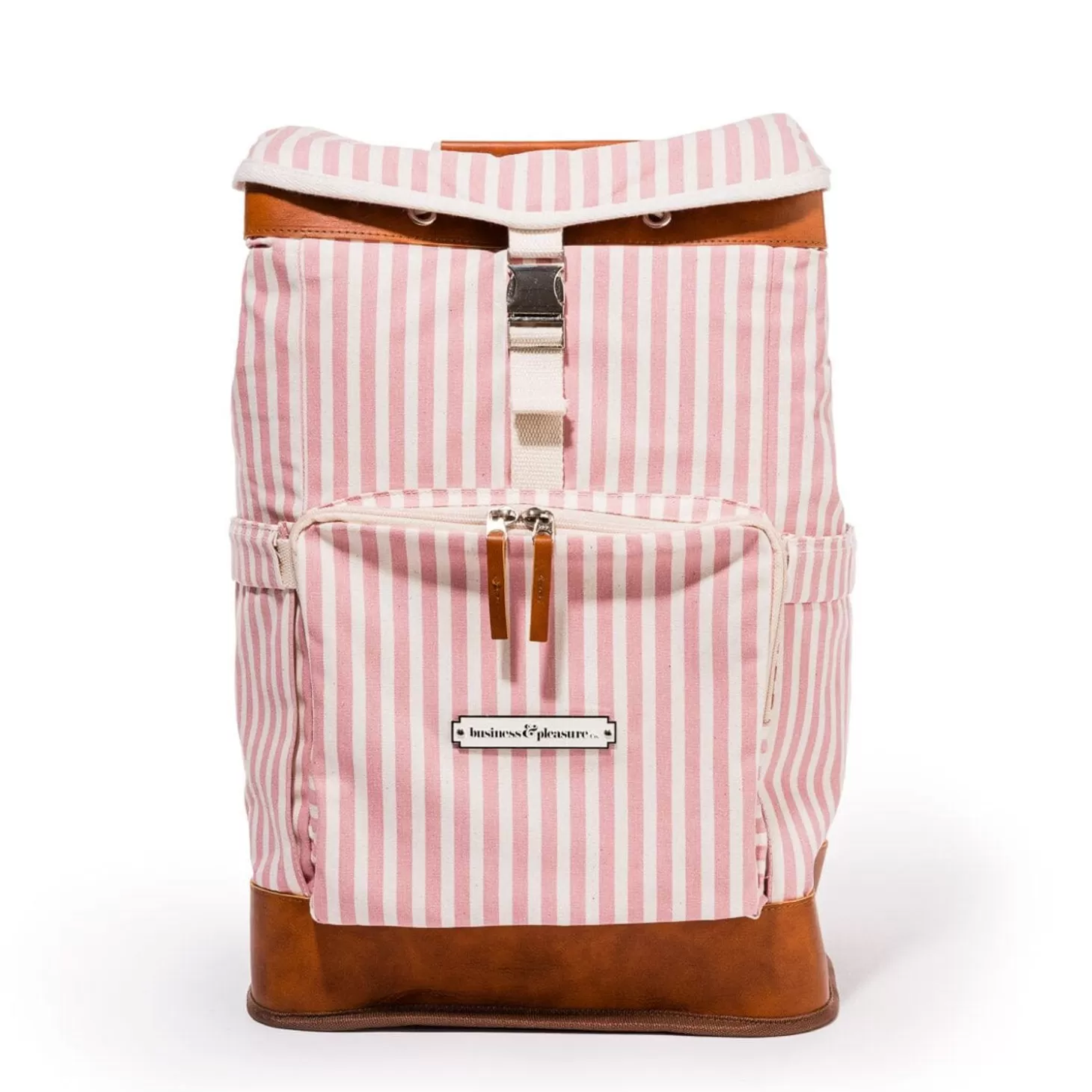 Backpack Coolers>Business & Pleasure Co. The Backpack Cooler - Laurens Pink Stripe