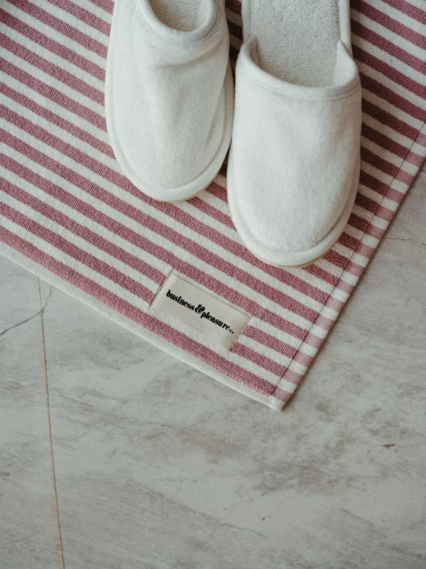 Bath Mats>Business & Pleasure Co. The Bath Mat - Lauren'S Pink Stripe