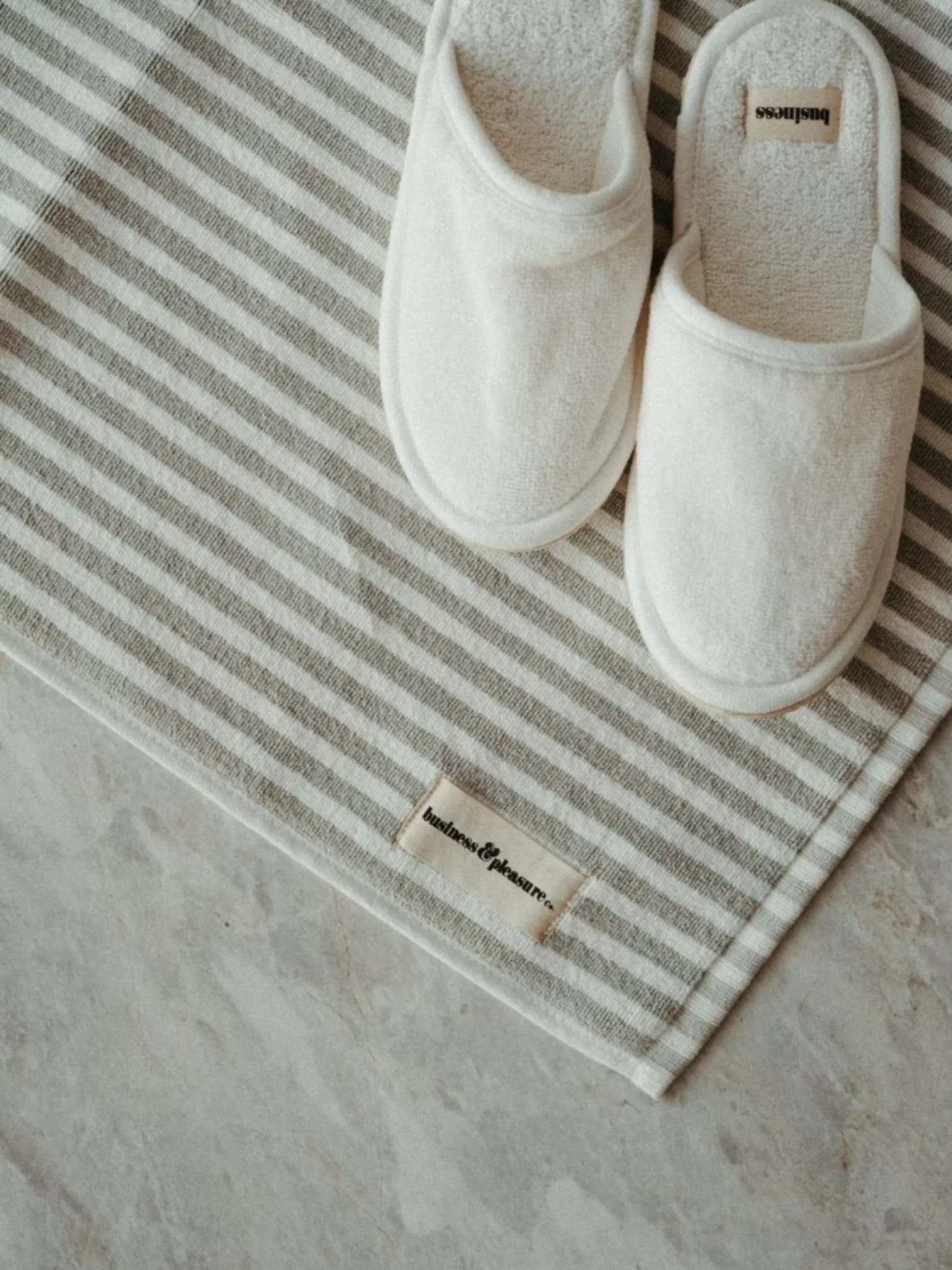 Bath Mats>Business & Pleasure Co. The Bath Mat - Lauren'S Sage Stripe