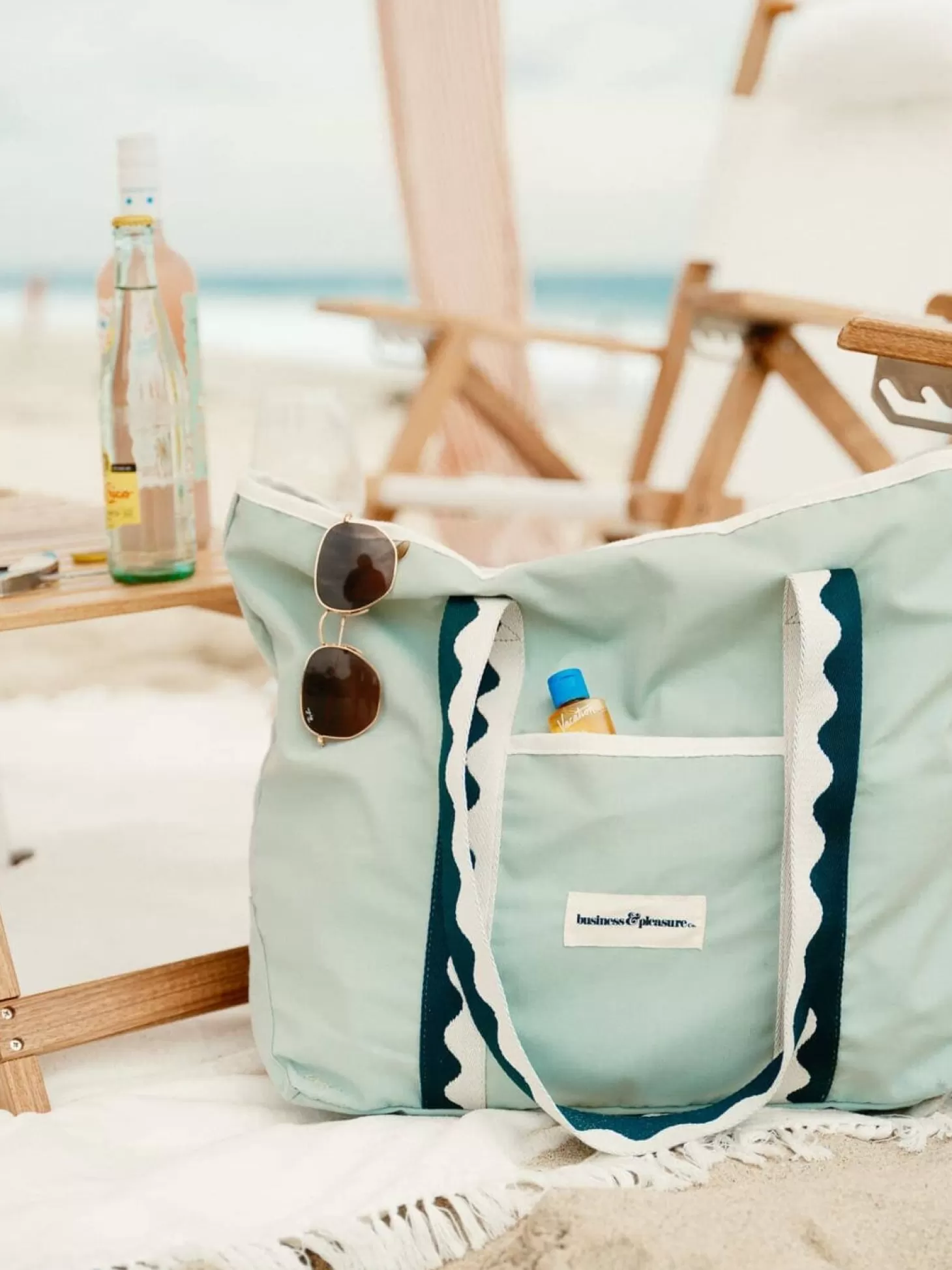 Beach Bags>Business & Pleasure Co. The Beach Bag - Rivie Green