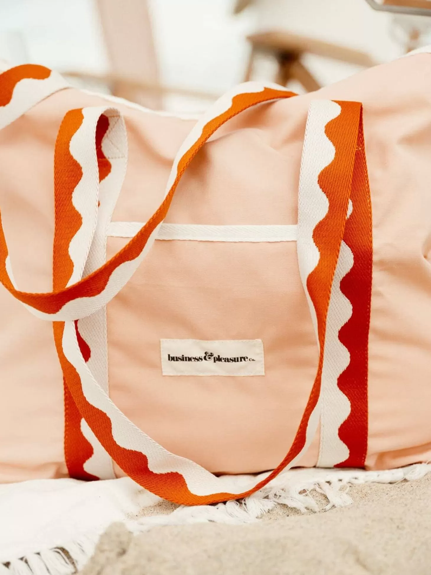 Beach Bags>Business & Pleasure Co. The Beach Bag - Rivie Pink