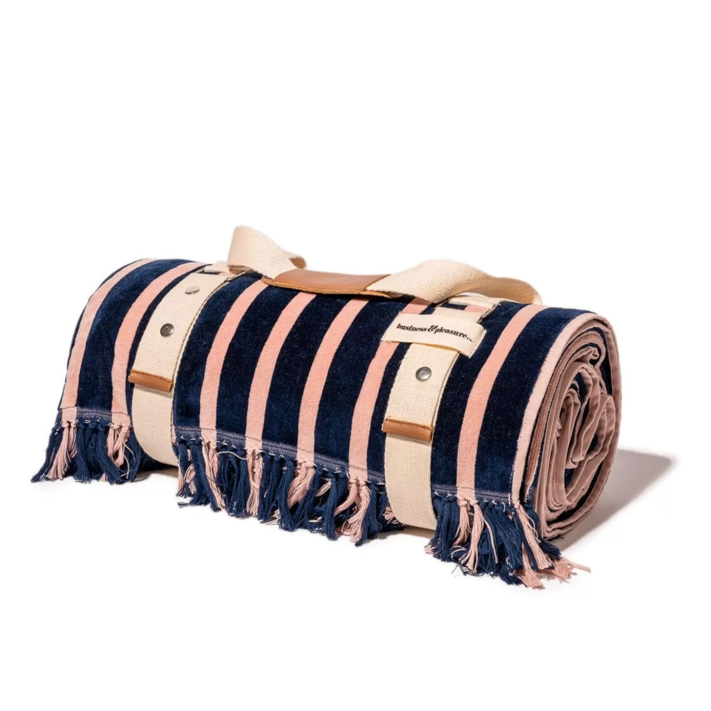 Beach Blankets>Business & Pleasure Co. The Beach Blanket - Monaco Navy And Pink Stripe