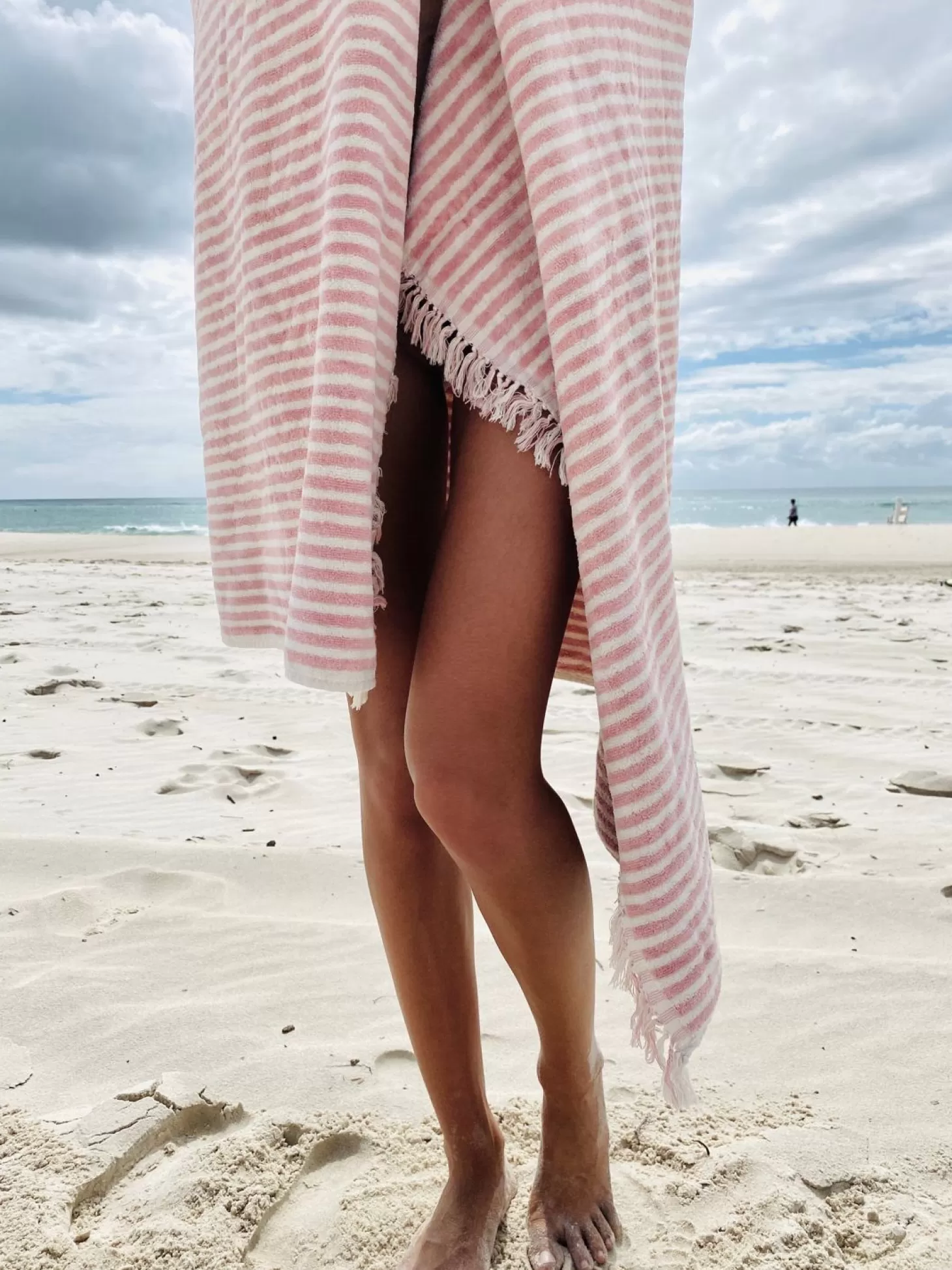 Beach Towels>Business & Pleasure Co. The Beach Towel - Lauren'S Pink Stripe