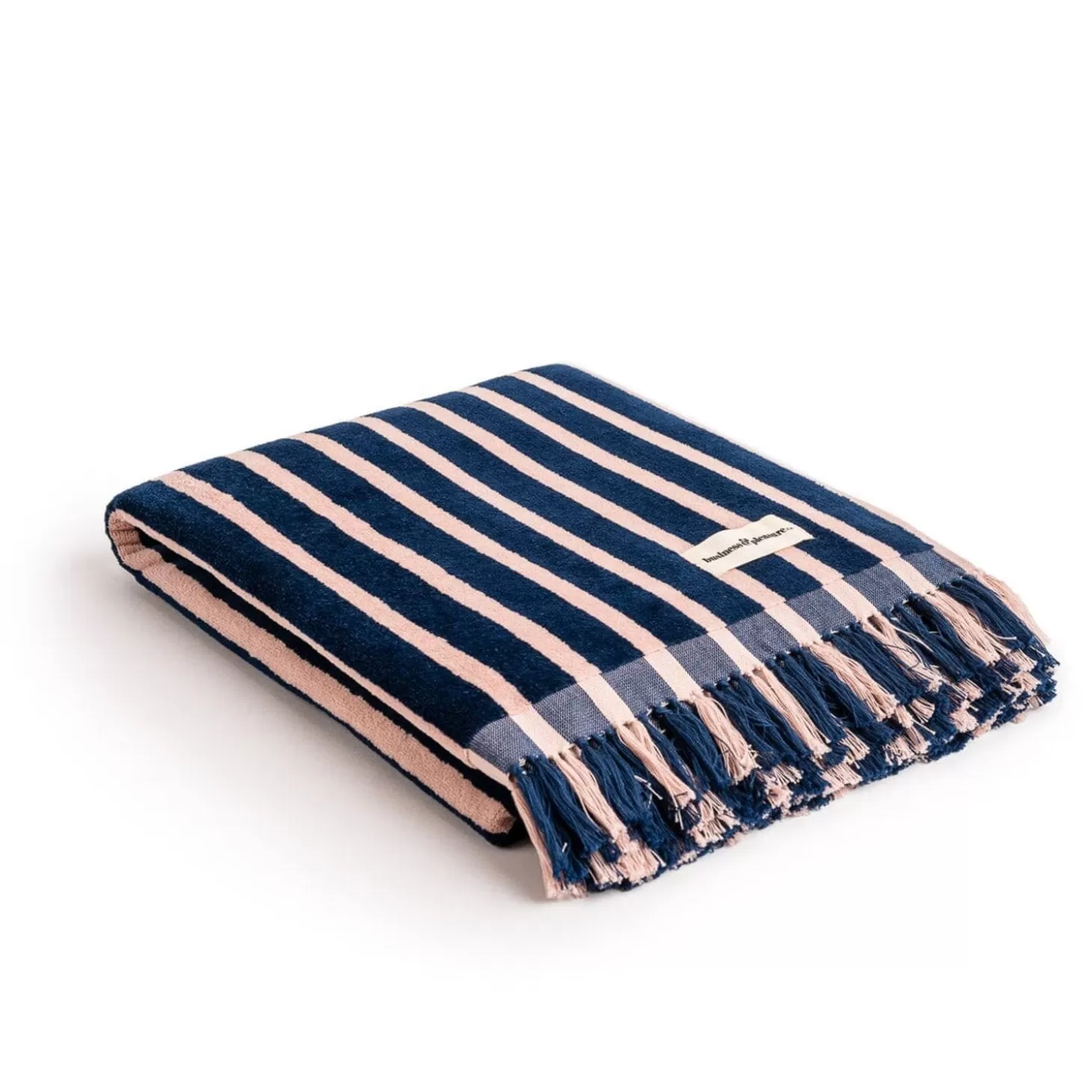 Beach Towels>Business & Pleasure Co. The Beach Towel - Monaco Navy And Pink Stripe