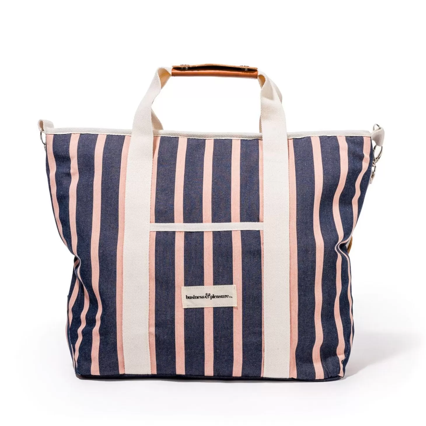 Cooler Tote Bags>Business & Pleasure Co. The Cooler Tote Bag - Monaco Navy And Pink Stripe