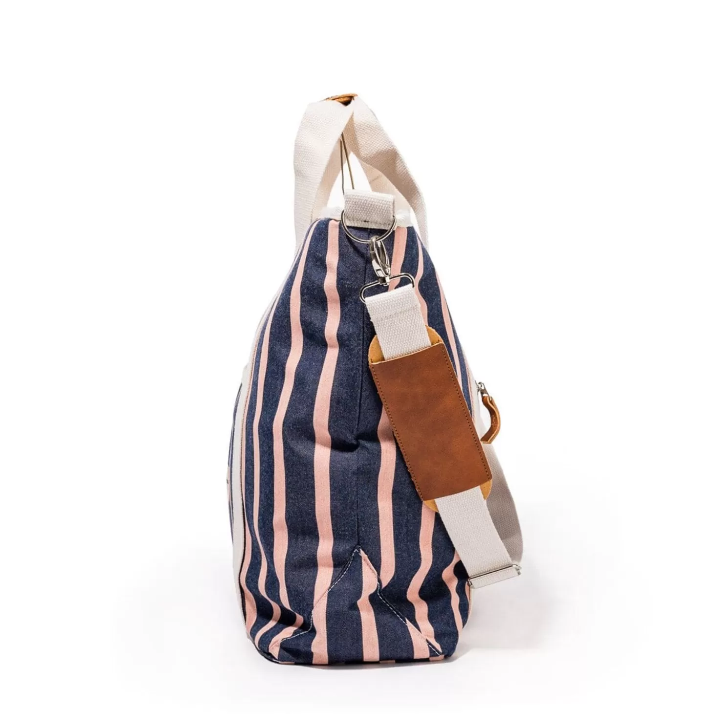 Cooler Tote Bags>Business & Pleasure Co. The Cooler Tote Bag - Monaco Navy And Pink Stripe