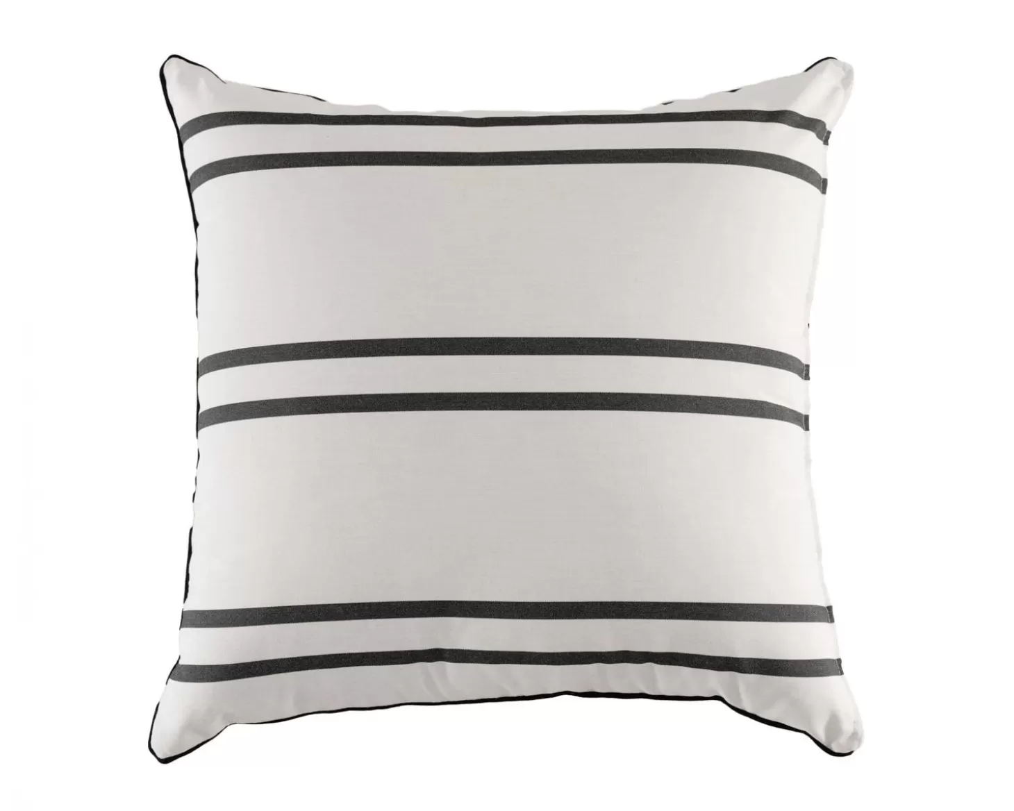 Outdoor Cushions>Business & Pleasure Co. The Euro Throw Pillow - Malibu Black Stripe