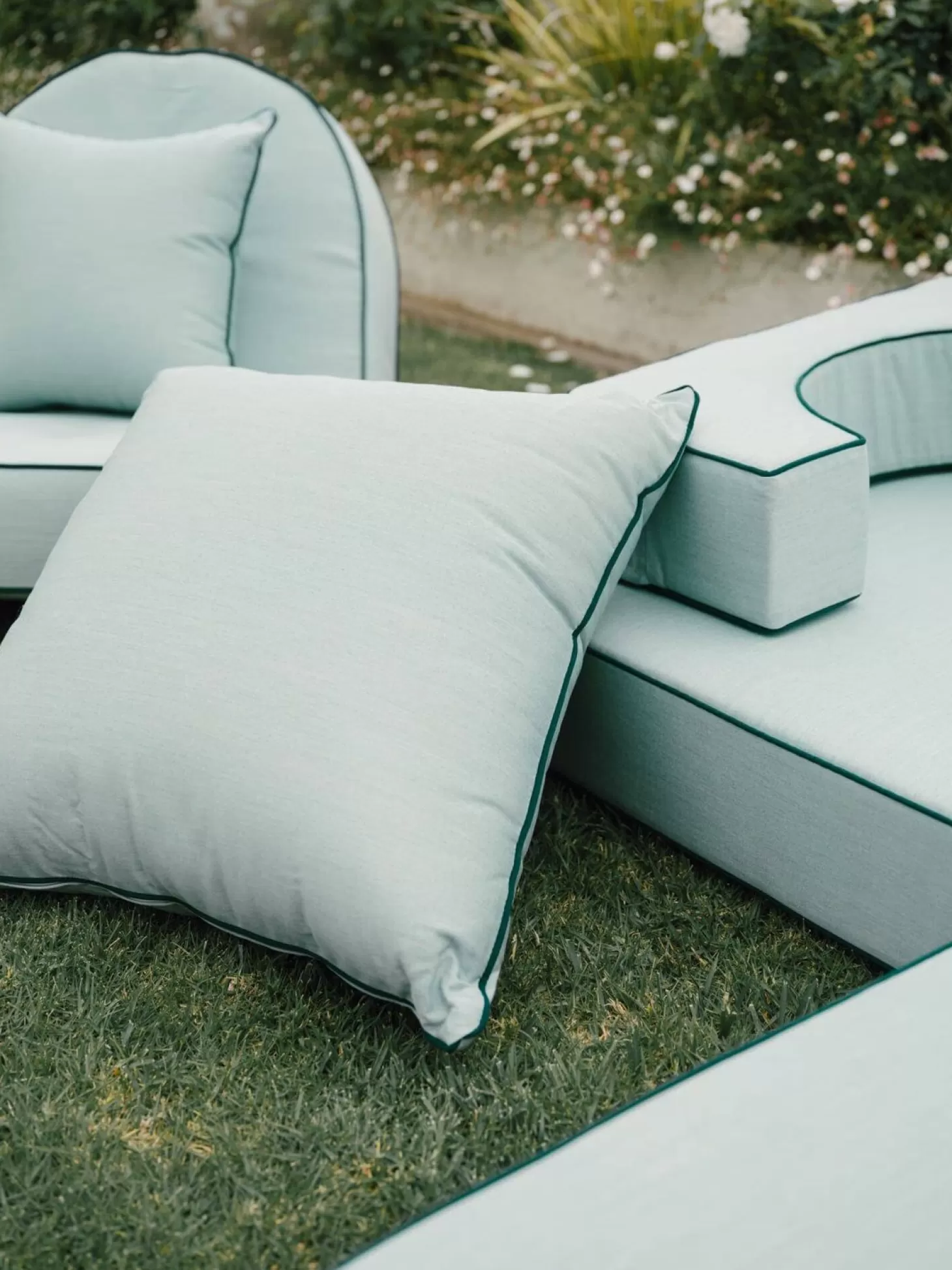 Outdoor Cushions>Business & Pleasure Co. The Euro Throw Pillow - Rivie Green