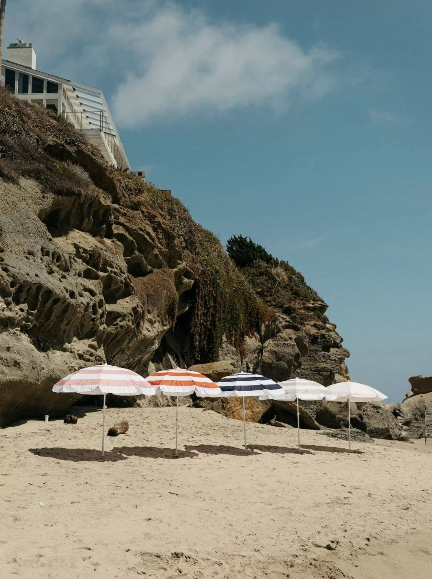 Family Beach Umbrellas>Business & Pleasure Co. The Family Beach Umbrella - Navy Capri Stripe