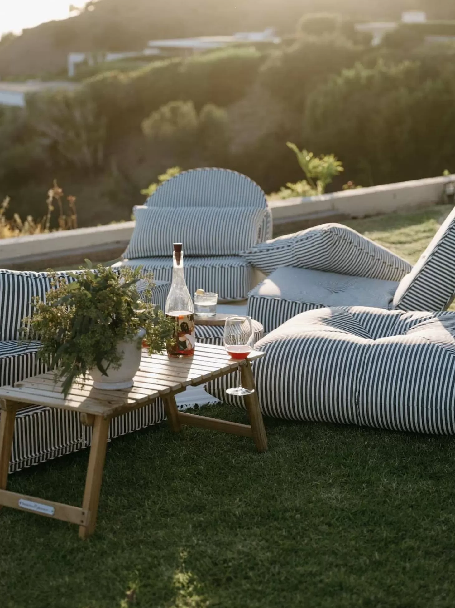 Outdoor Cushions>Business & Pleasure Co. The Floor Pillow - Lauren'S Navy Stripe