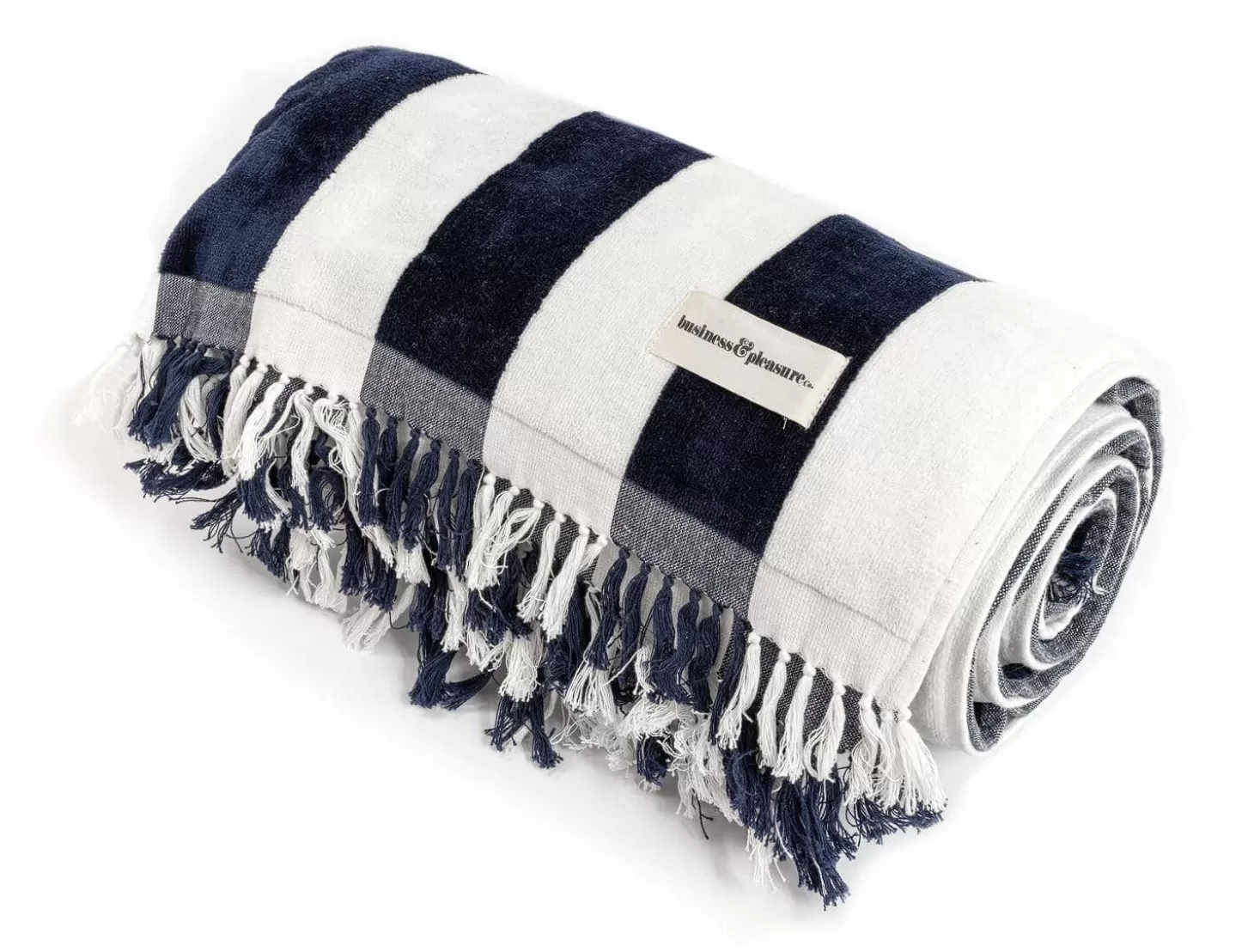 Beach Blankets>Business & Pleasure Co. The Holiday Beach Blanket - Navy Capri Stripe