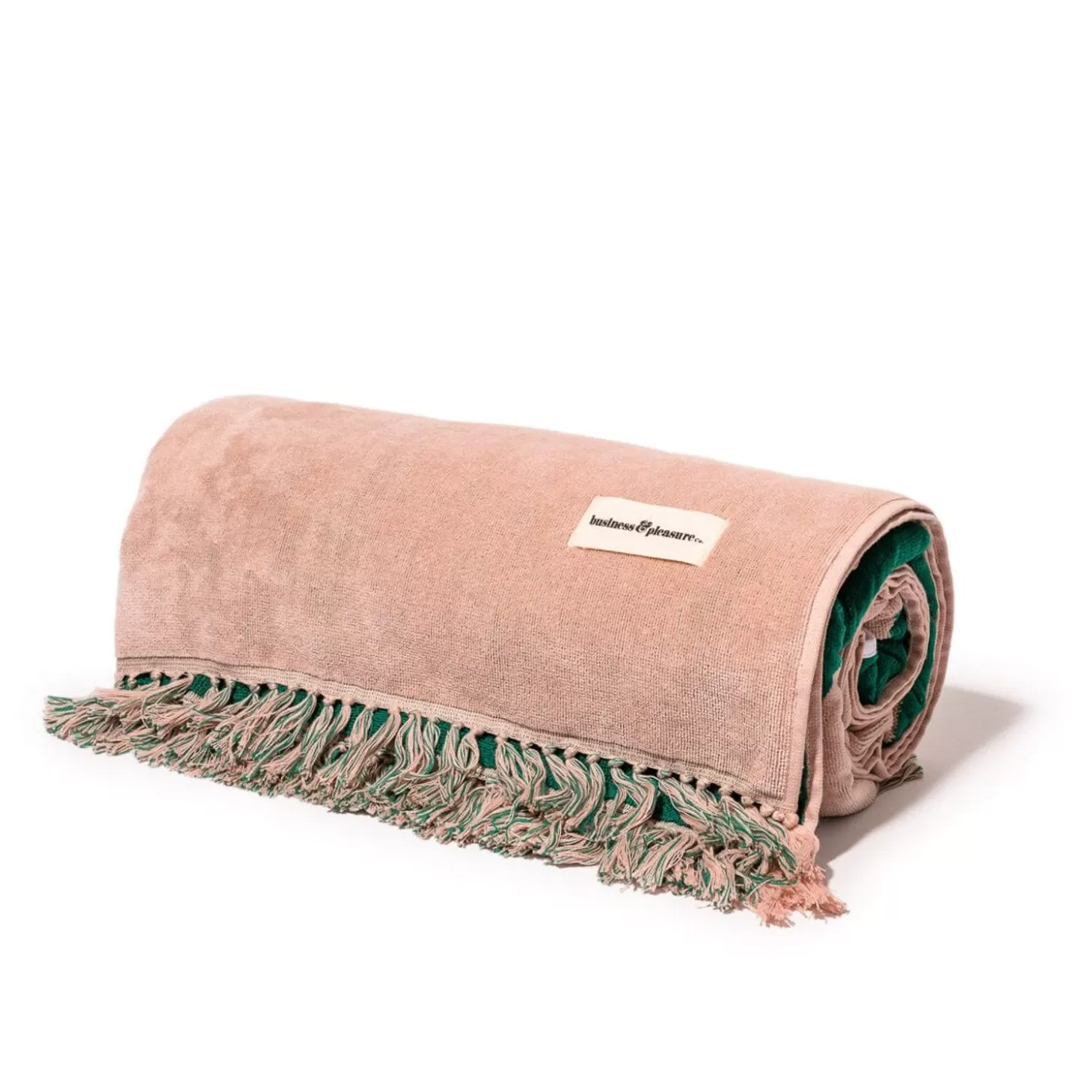 Beach Blankets>Business & Pleasure Co. The Holiday Beach Blanket - Ocean Green And Pink Stripe