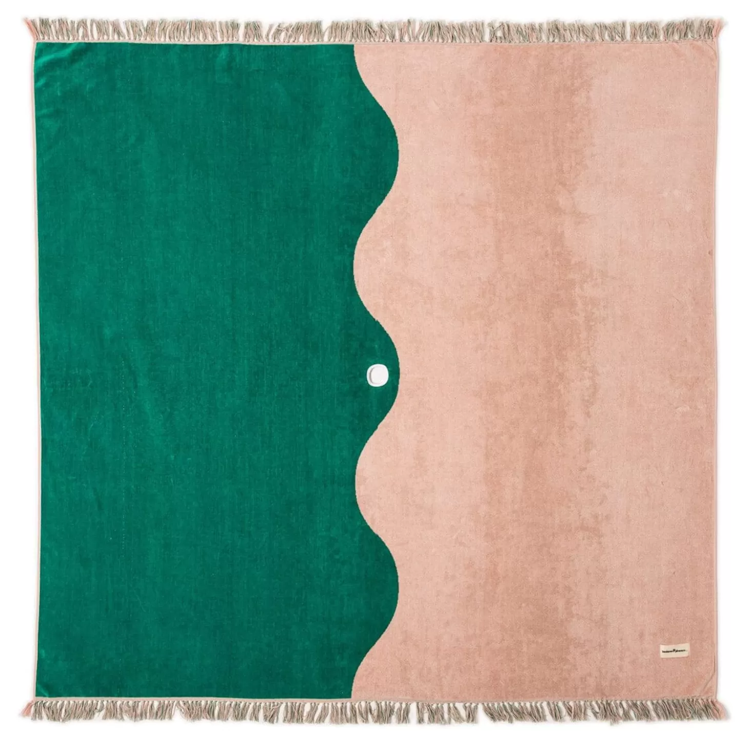 Beach Blankets>Business & Pleasure Co. The Holiday Beach Blanket - Ocean Green And Pink Stripe