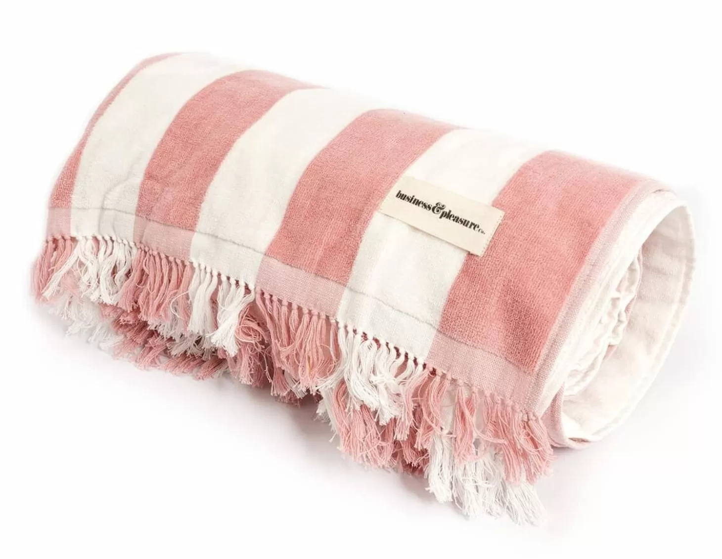 Beach Blankets>Business & Pleasure Co. The Holiday Beach Blanket - Pink Capri Stripe