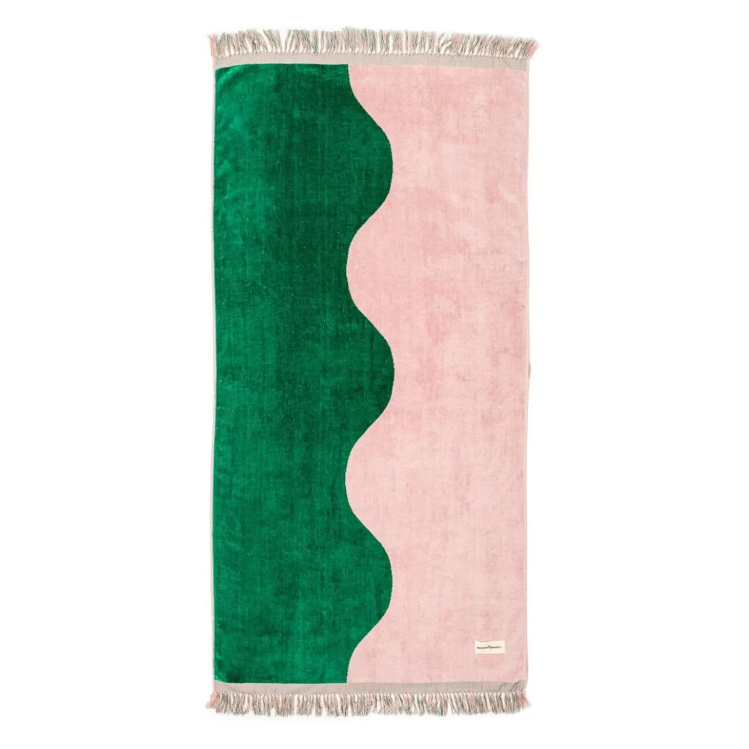 Beach Towels>Business & Pleasure Co. The Holiday Beach Towel - Ocean Green And Pink Stripe