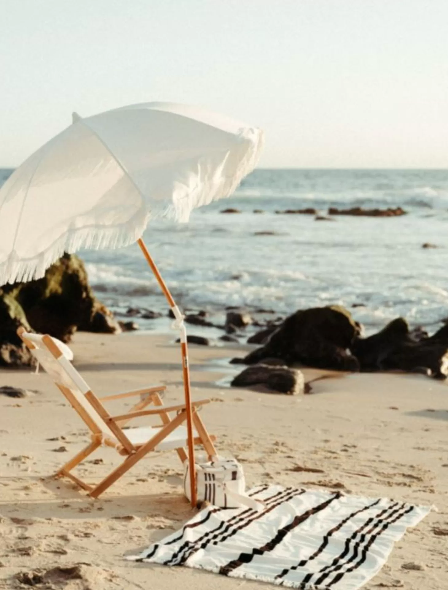 Holiday Beach Umbrellas>Business & Pleasure Co. The Holiday Beach Umbrella - Antique White