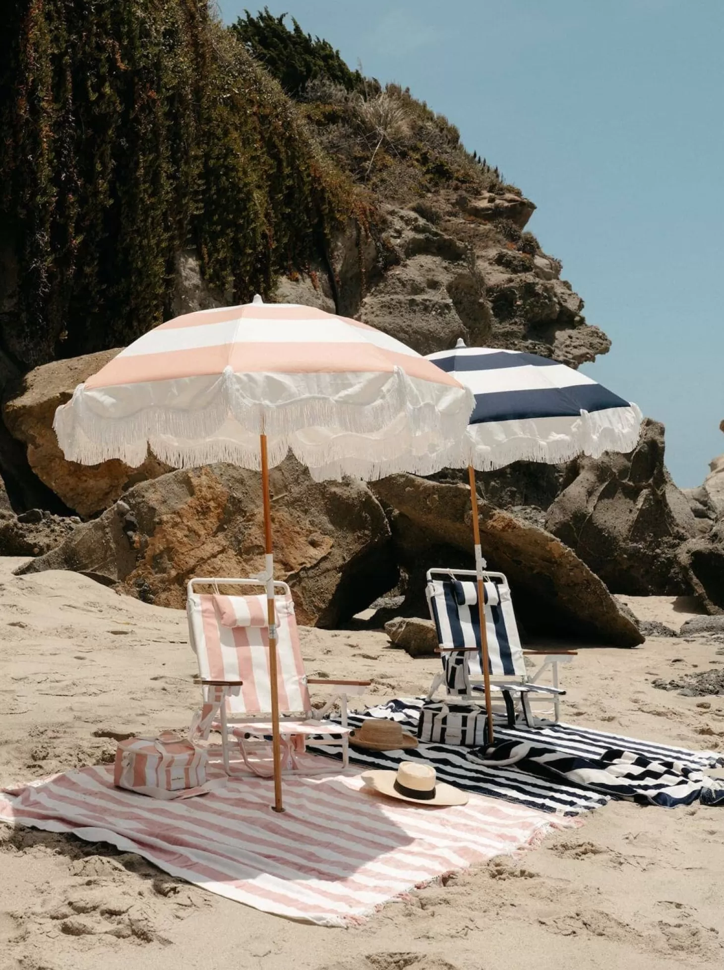 Holiday Beach Umbrellas>Business & Pleasure Co. The Holiday Beach Umbrella - Pink Capri Stripe