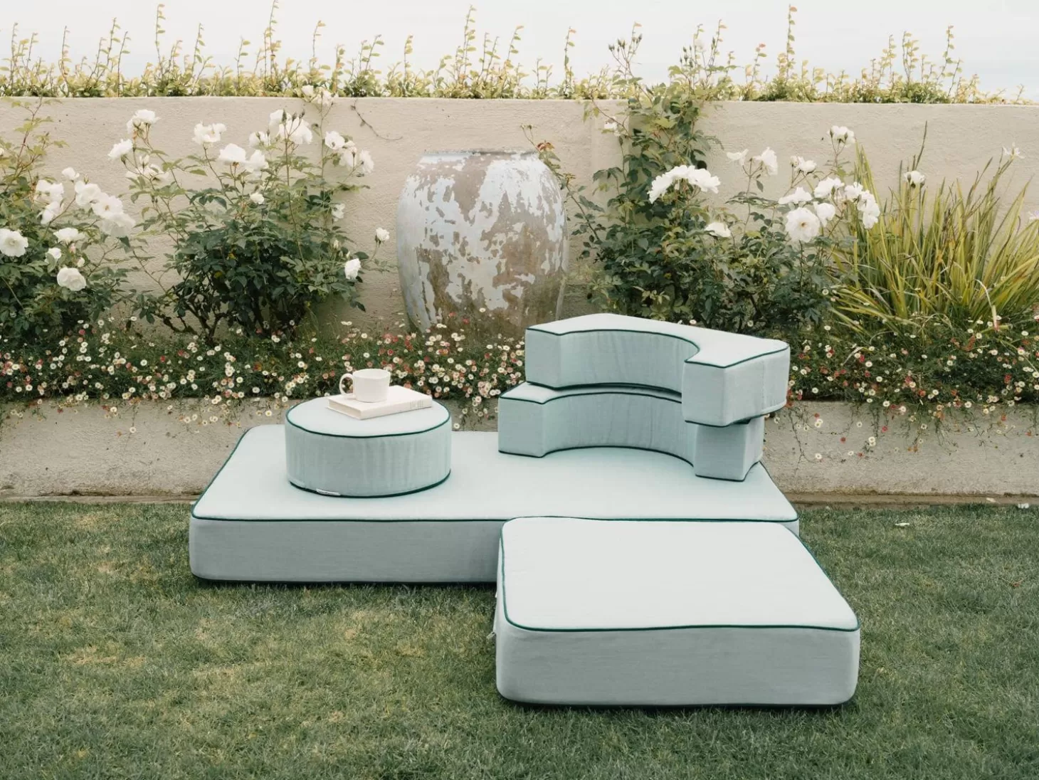 Outdoor Cushions>Business & Pleasure Co. The Modular Pillow Stack - Rivie Green