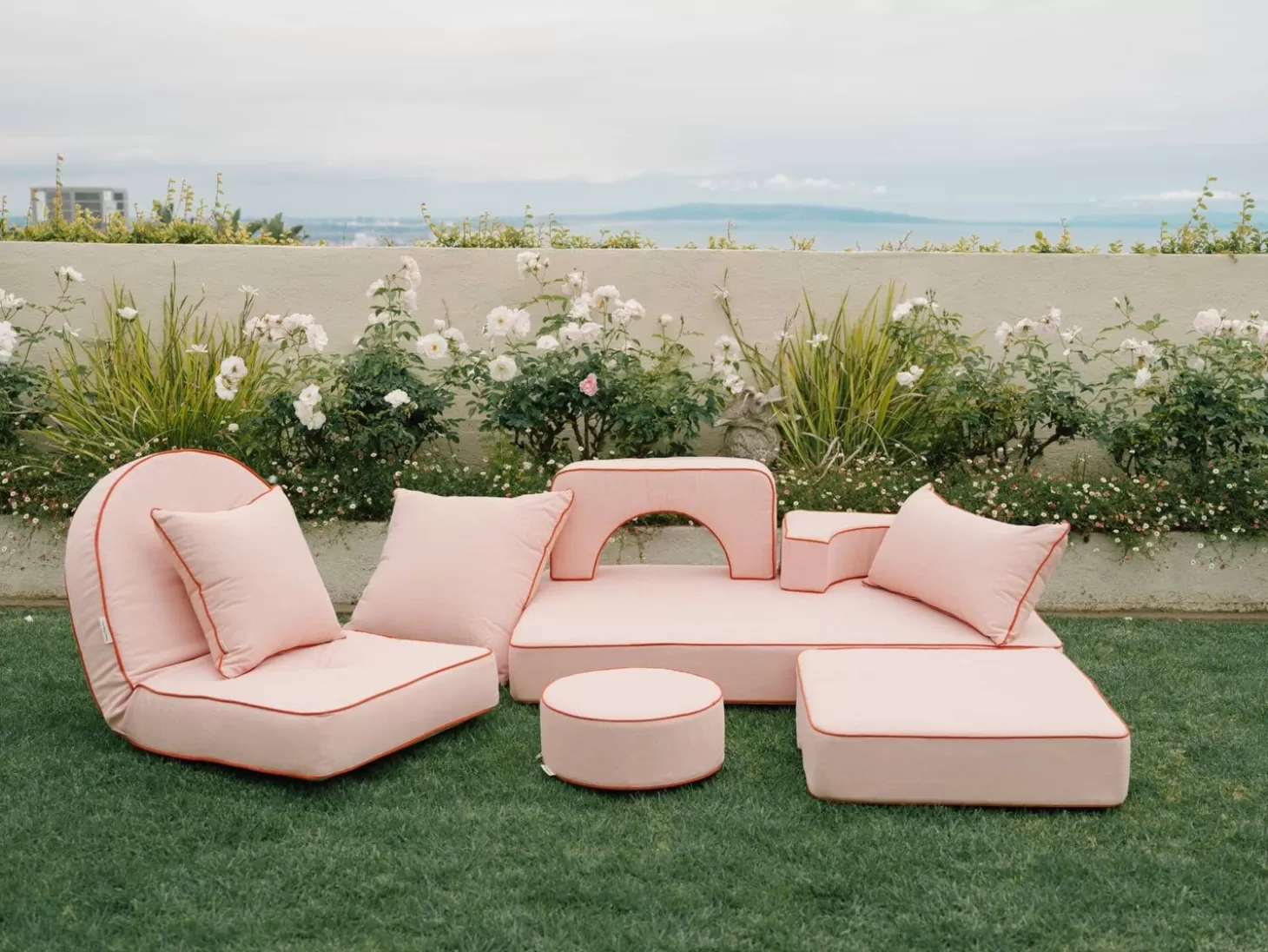 Outdoor Cushions>Business & Pleasure Co. The Modular Pillow Stack - Rivie Pink