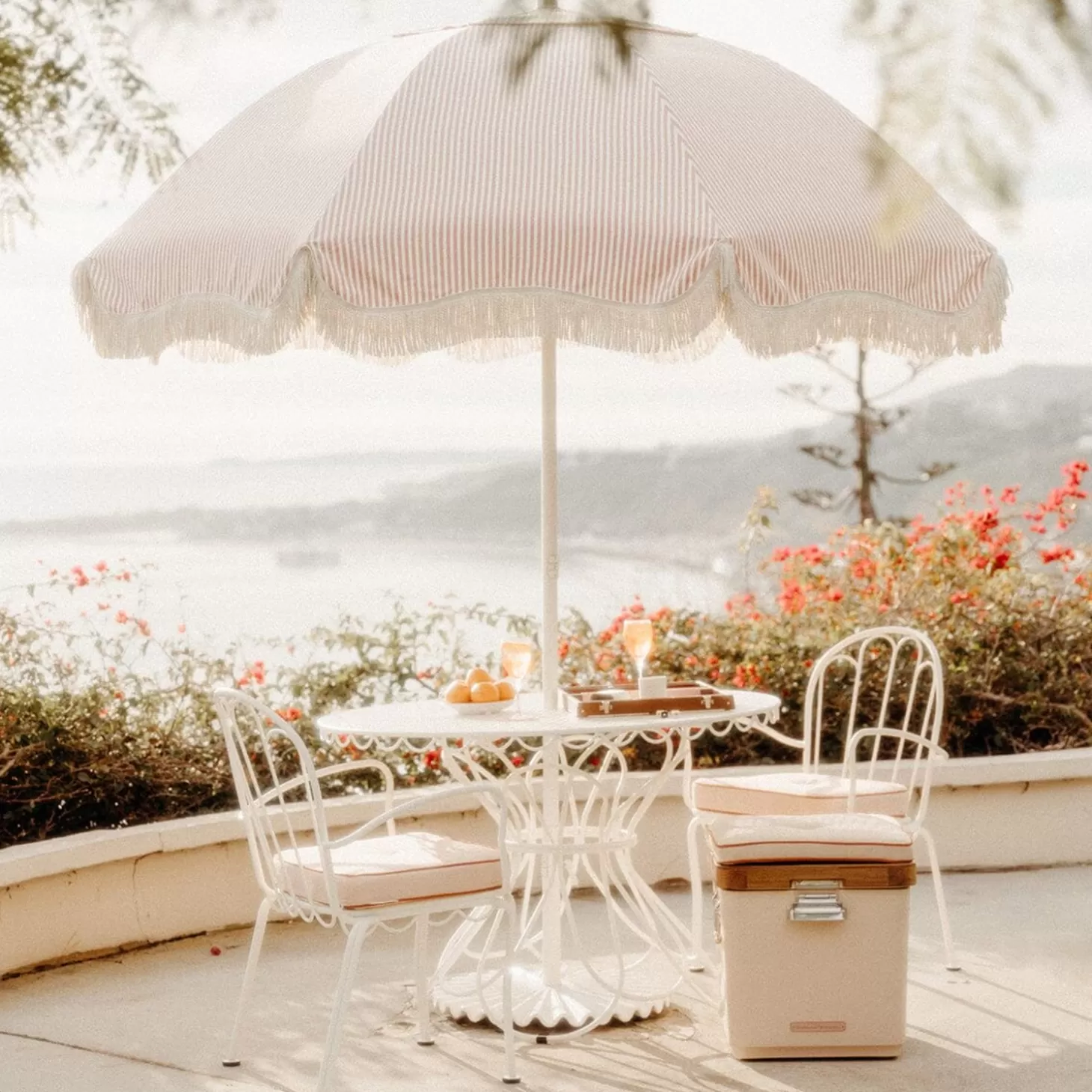 Patio Umbrellas>Business & Pleasure Co. The Patio Umbrella - Lauren'S Pink Stripe