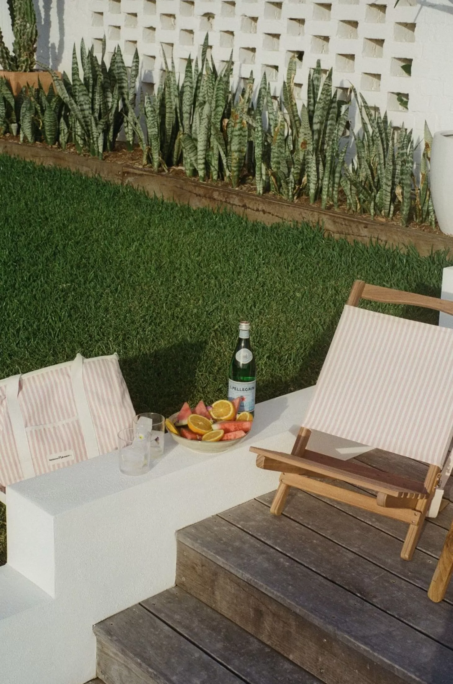 2-Piece Chairs>Business & Pleasure Co. The 2-Piece Chair - Lauren'S Pink Stripe