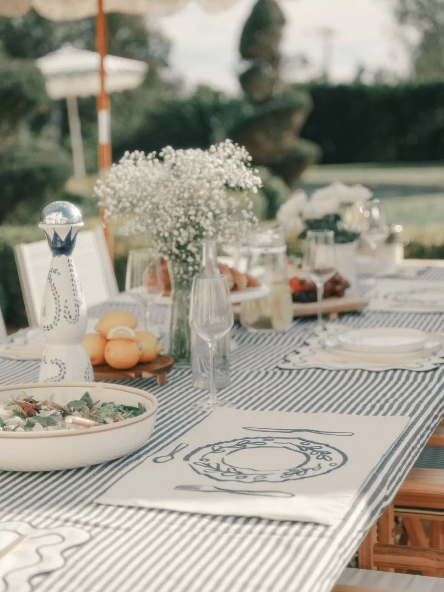 Table Linens>Business & Pleasure Co. The Placemat - Lauren'S Navy Stripe