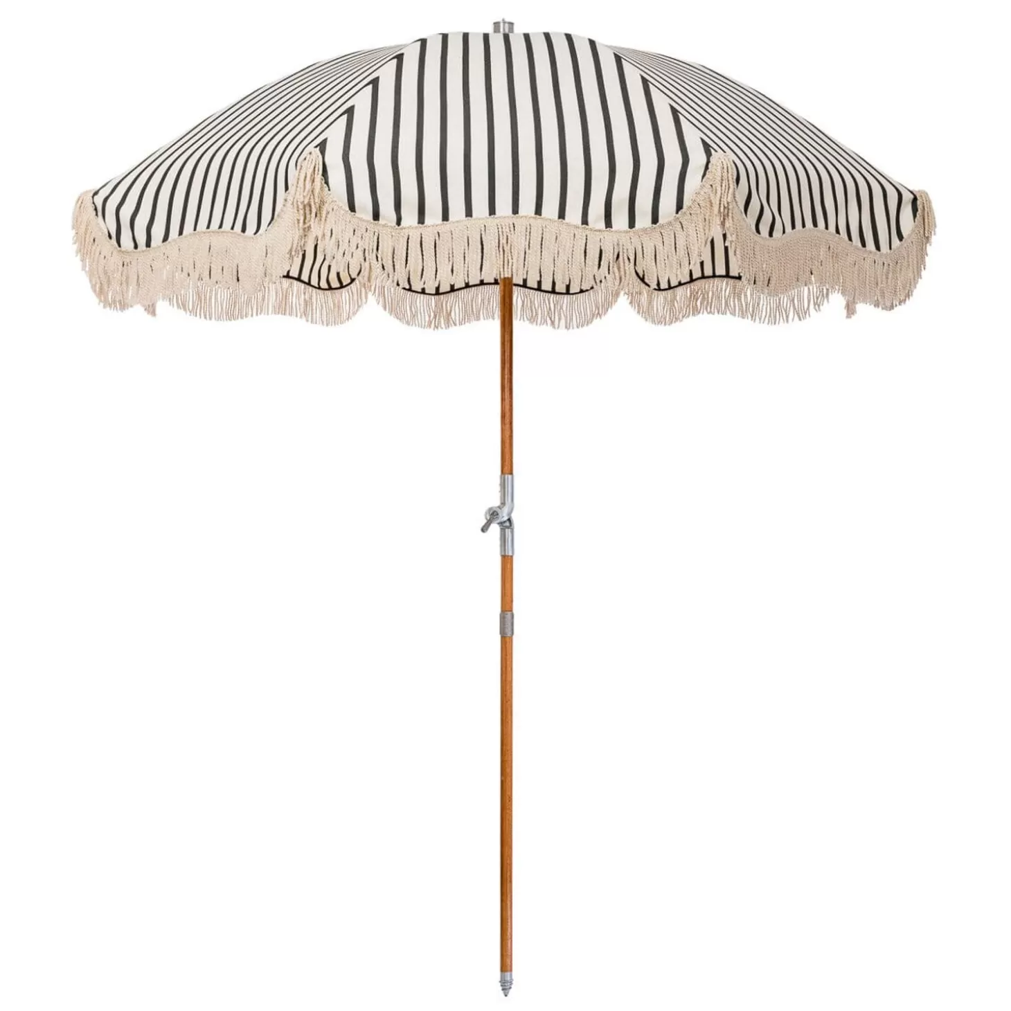 Premium Beach Umbrellas>Business & Pleasure Co. The Premium Beach Umbrella - Monaco Black Stripe