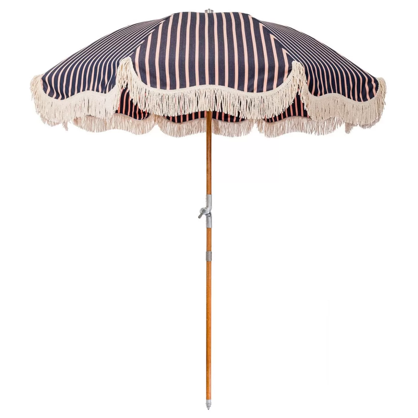 Premium Beach Umbrellas>Business & Pleasure Co. The Premium Beach Umbrella - Monaco Navy And Pink Stripe