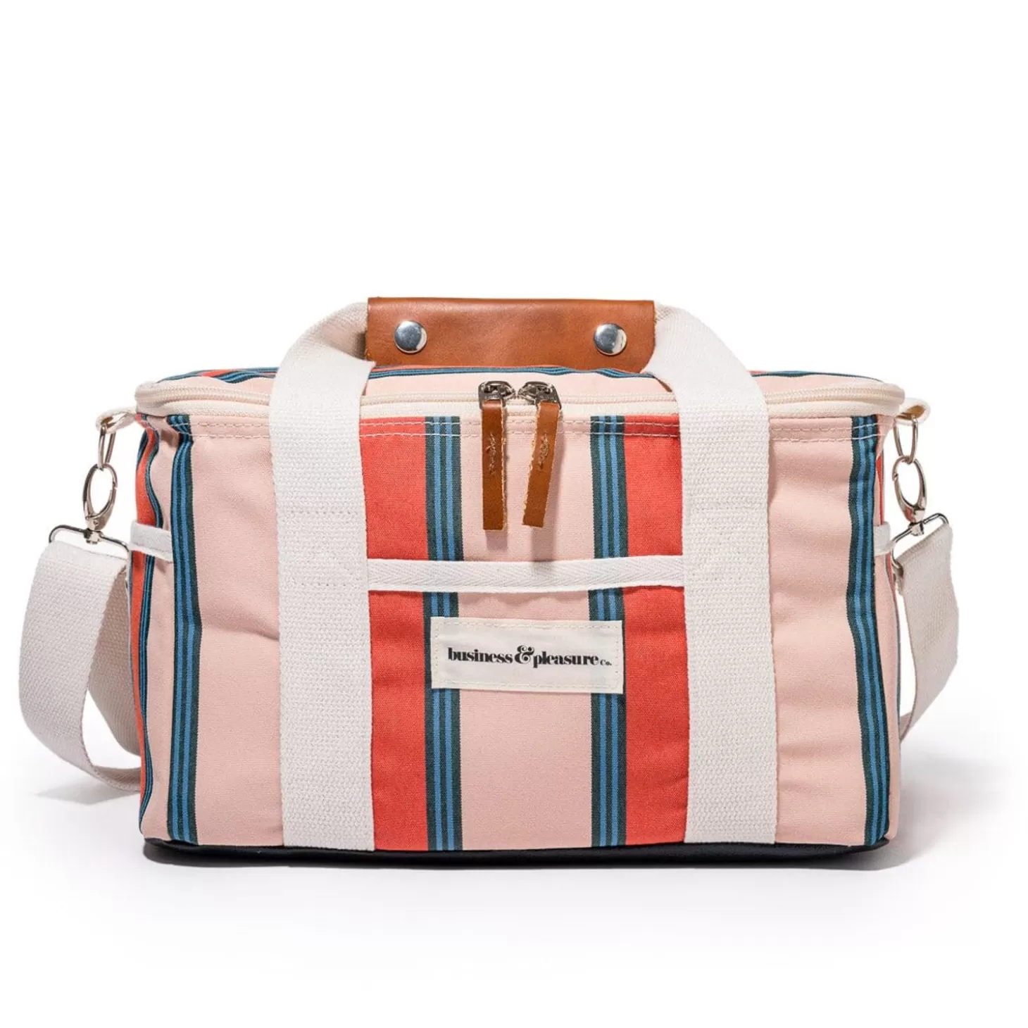 Premium Cooler Bags>Business & Pleasure Co. The Premium Cooler Bag - Bistro Dusty Pink Stripe