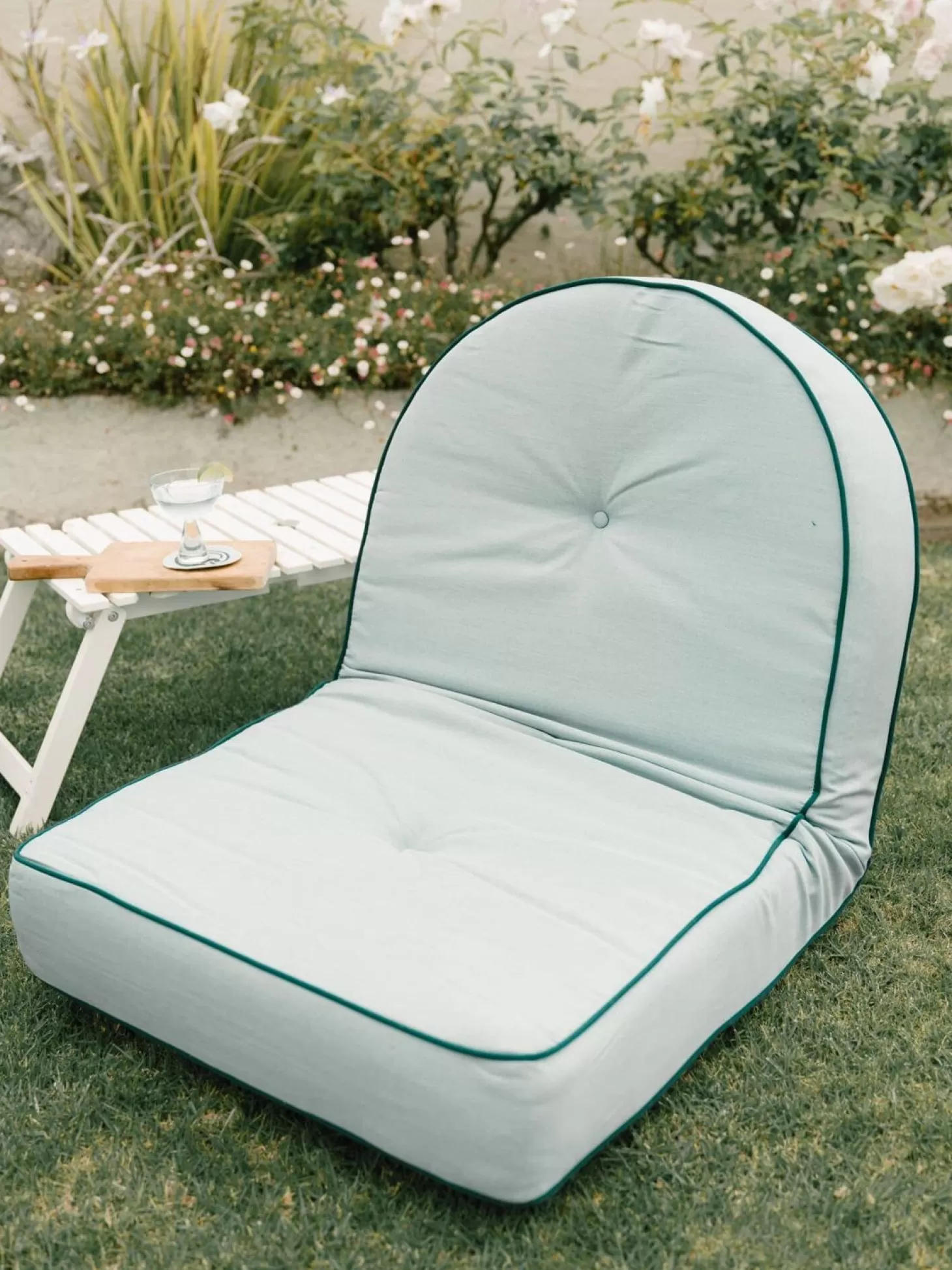 Outdoor Cushions>Business & Pleasure Co. The Reclining Pillow Lounger - Rivie Green