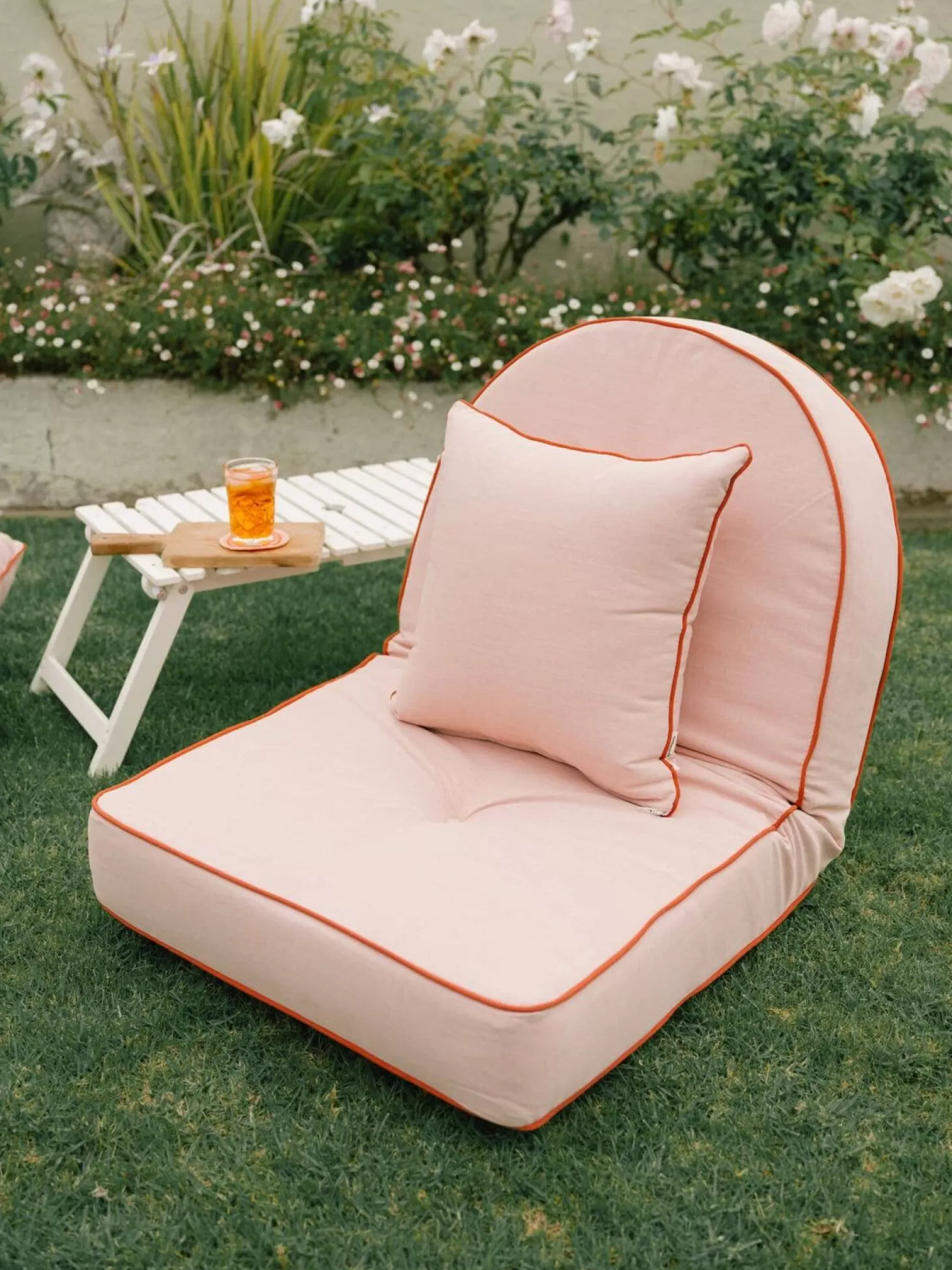 Outdoor Cushions>Business & Pleasure Co. The Reclining Pillow Lounger - Rivie Pink