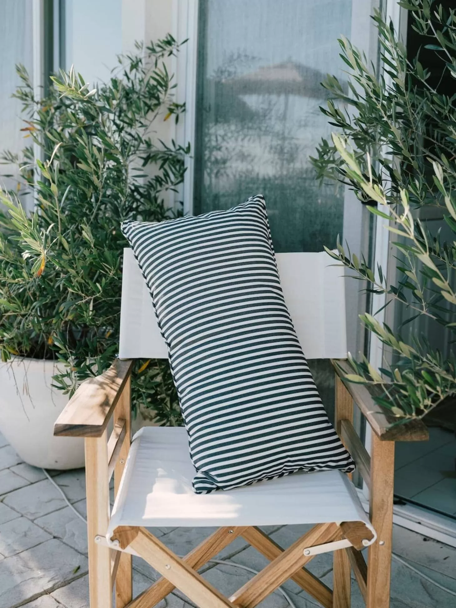 Outdoor Cushions>Business & Pleasure Co. The Rectangle Throw Pillow - Lauren'S Navy Stripe