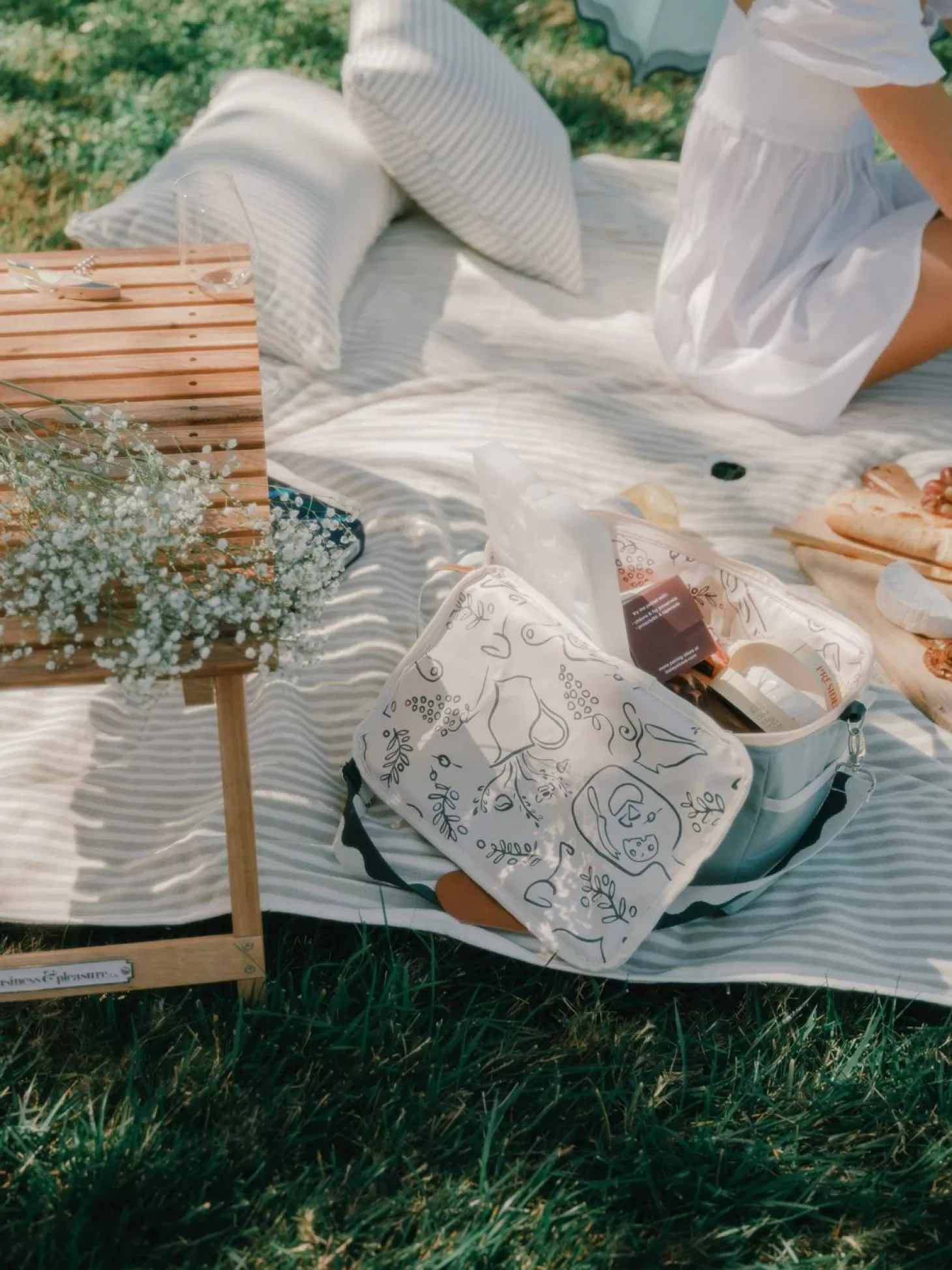 Outdoor Cushions>Business & Pleasure Co. The Rectangle Throw Pillow - Lauren'S Sage Stripe