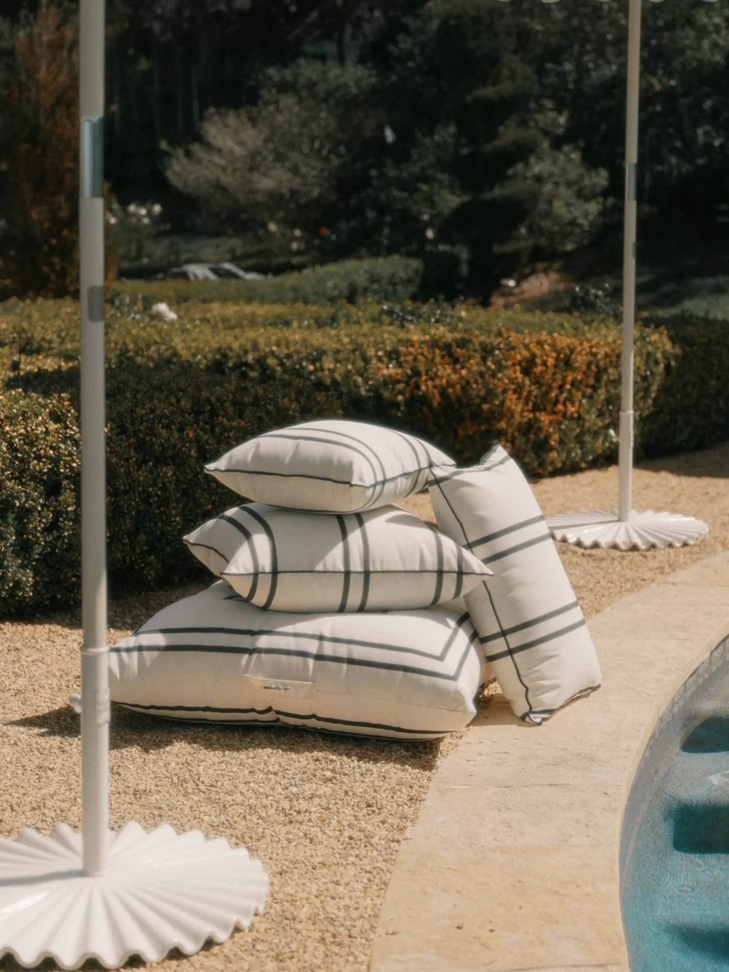 Outdoor Cushions>Business & Pleasure Co. The Rectangle Throw Pillow - Malibu Black Stripe