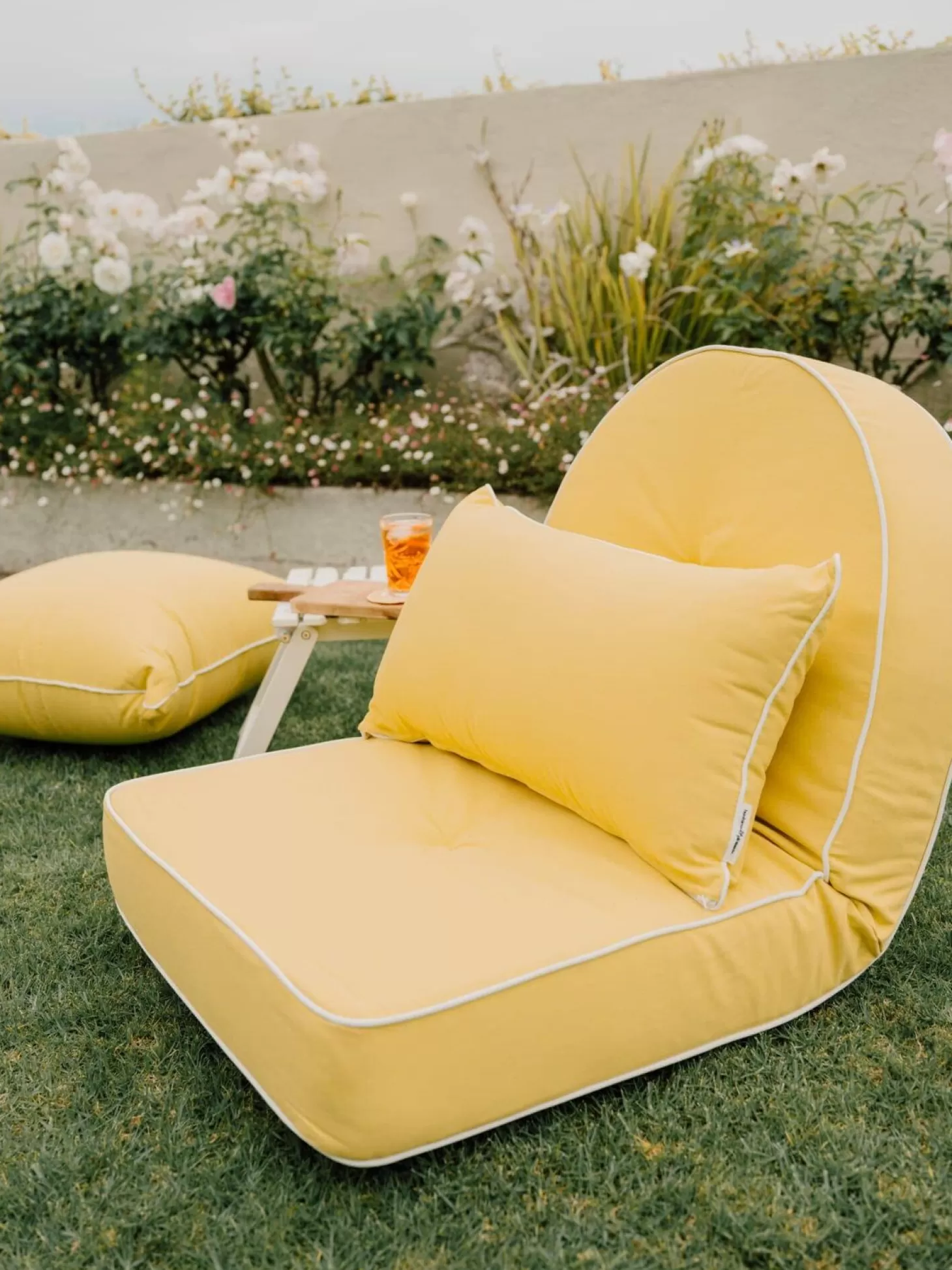 Outdoor Cushions>Business & Pleasure Co. The Rectangle Throw Pillow - Rivie Mimosa