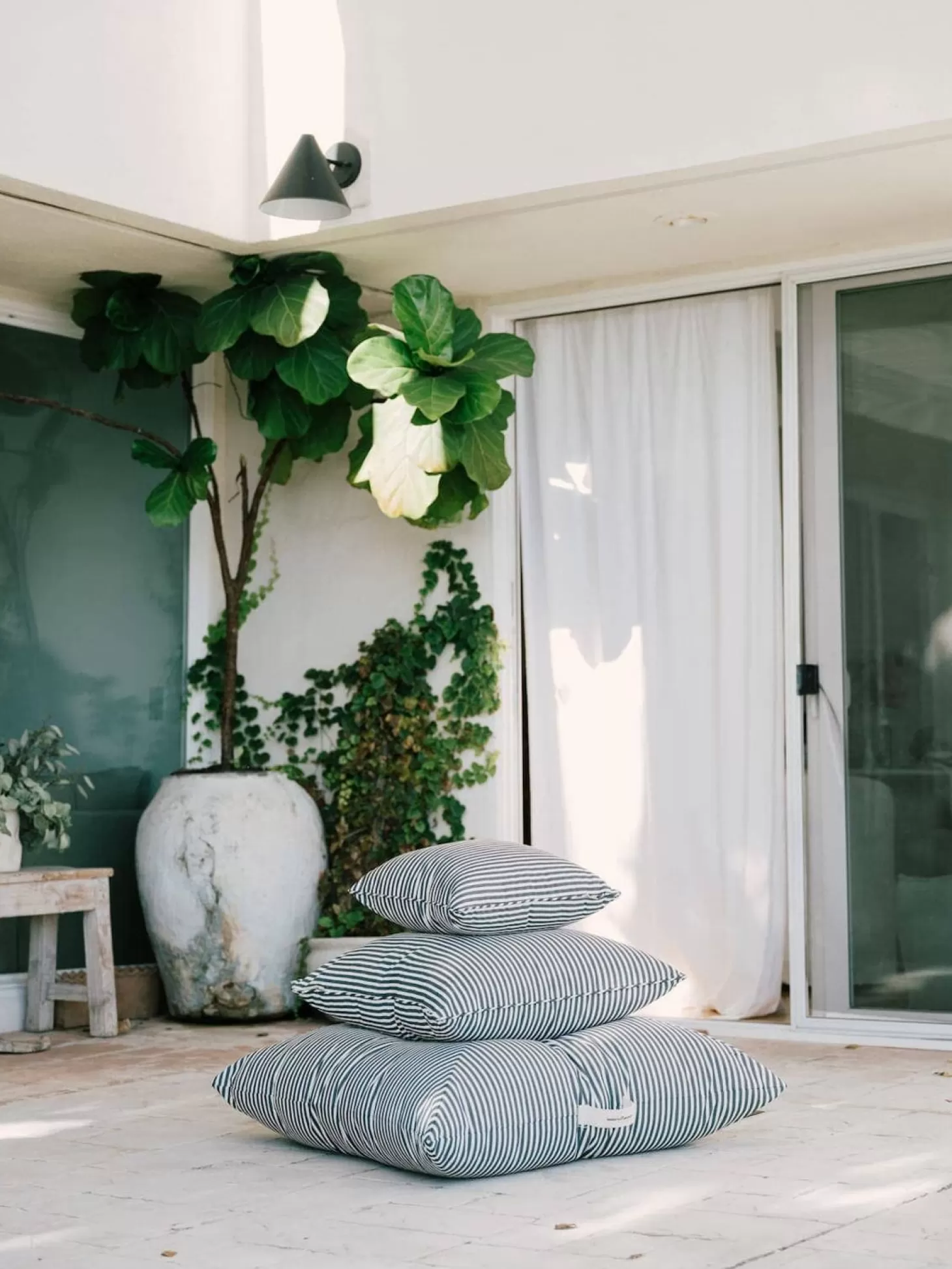 Outdoor Cushions>Business & Pleasure Co. The Small Square Throw Pillow - Lauren'S Navy Stripe