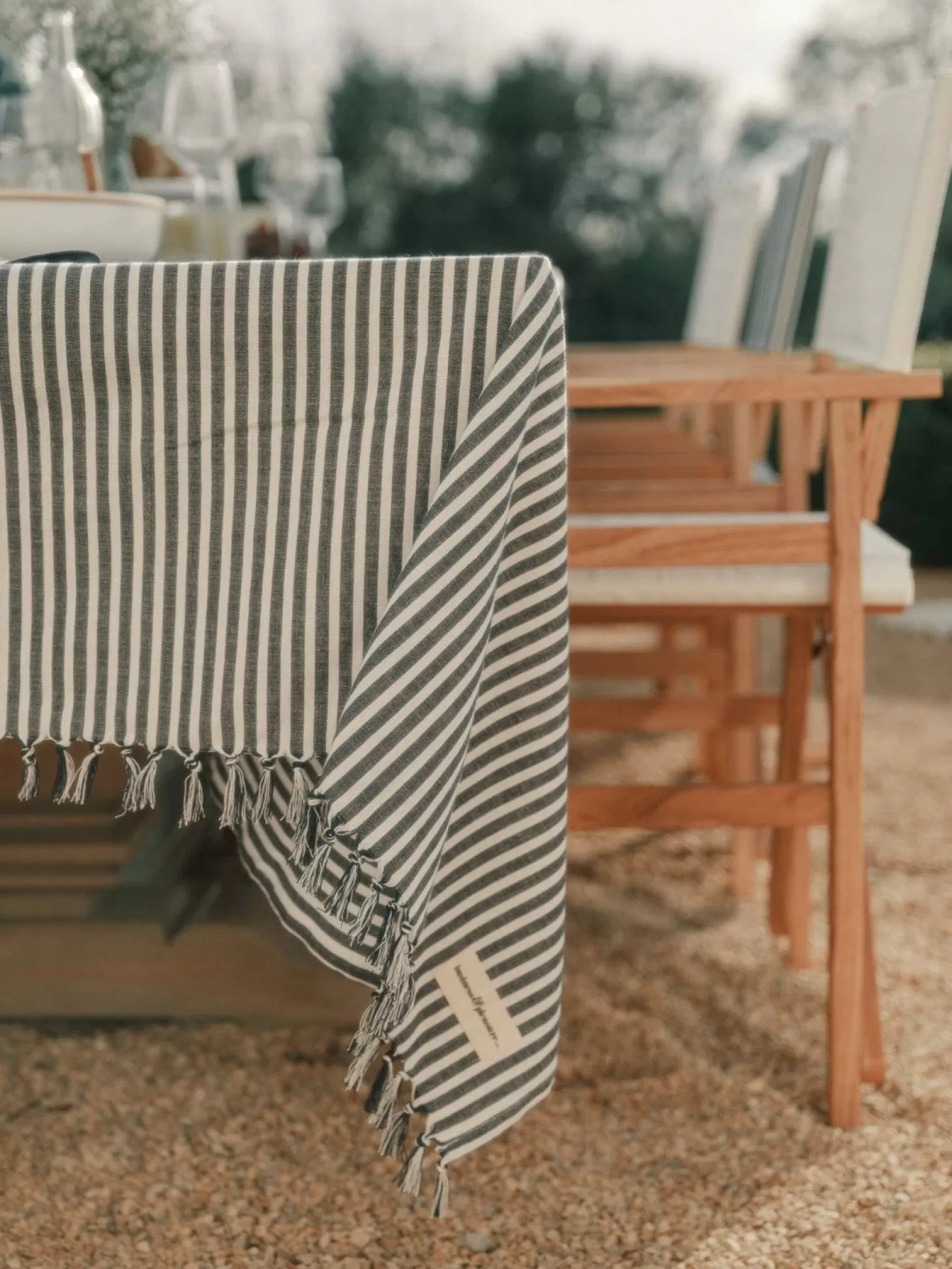 Table Linens>Business & Pleasure Co. The Table Cloth - Lauren'S Navy Stripe