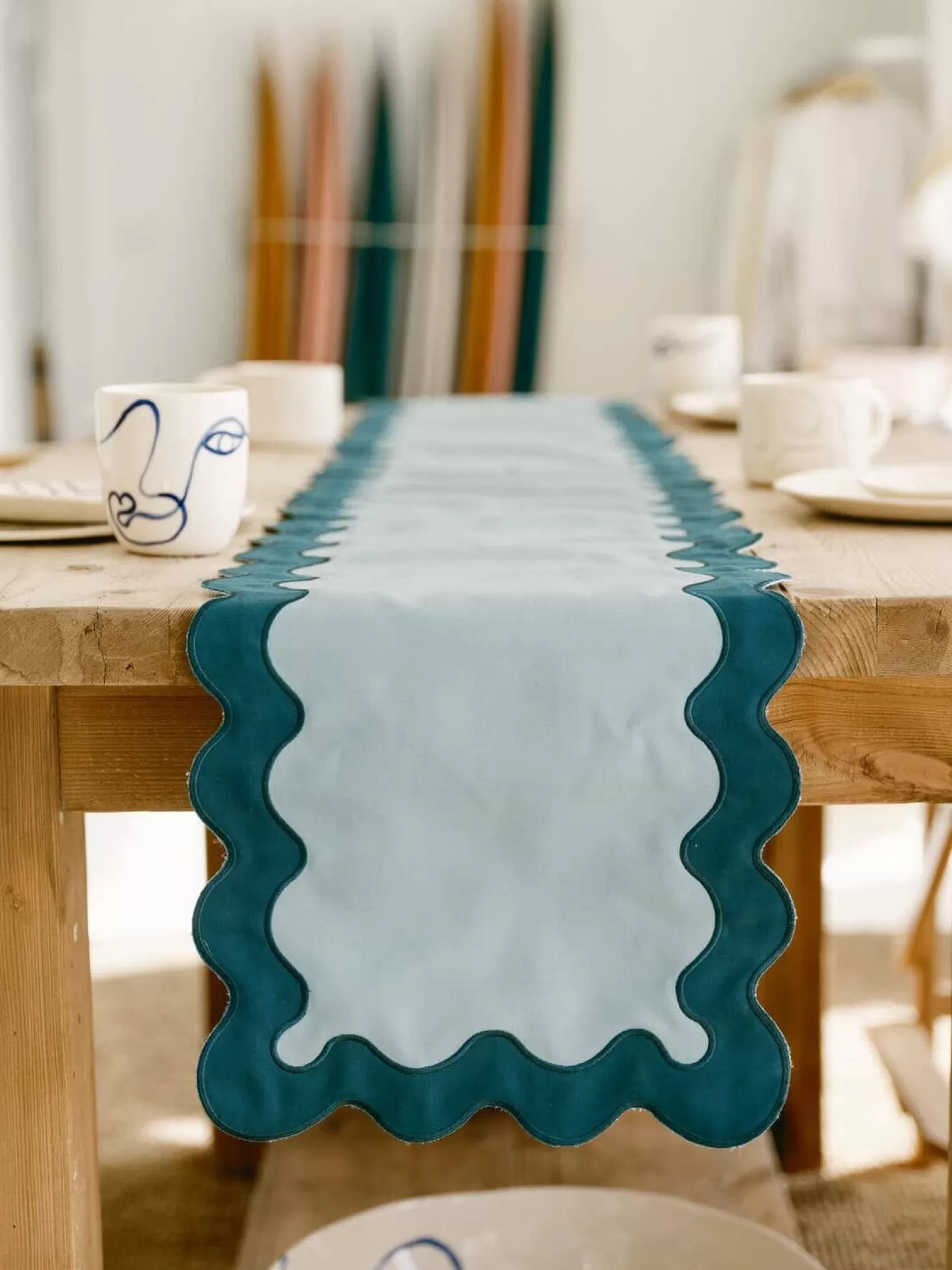 Table Linens>Business & Pleasure Co. The Table Runner - Rivie Green