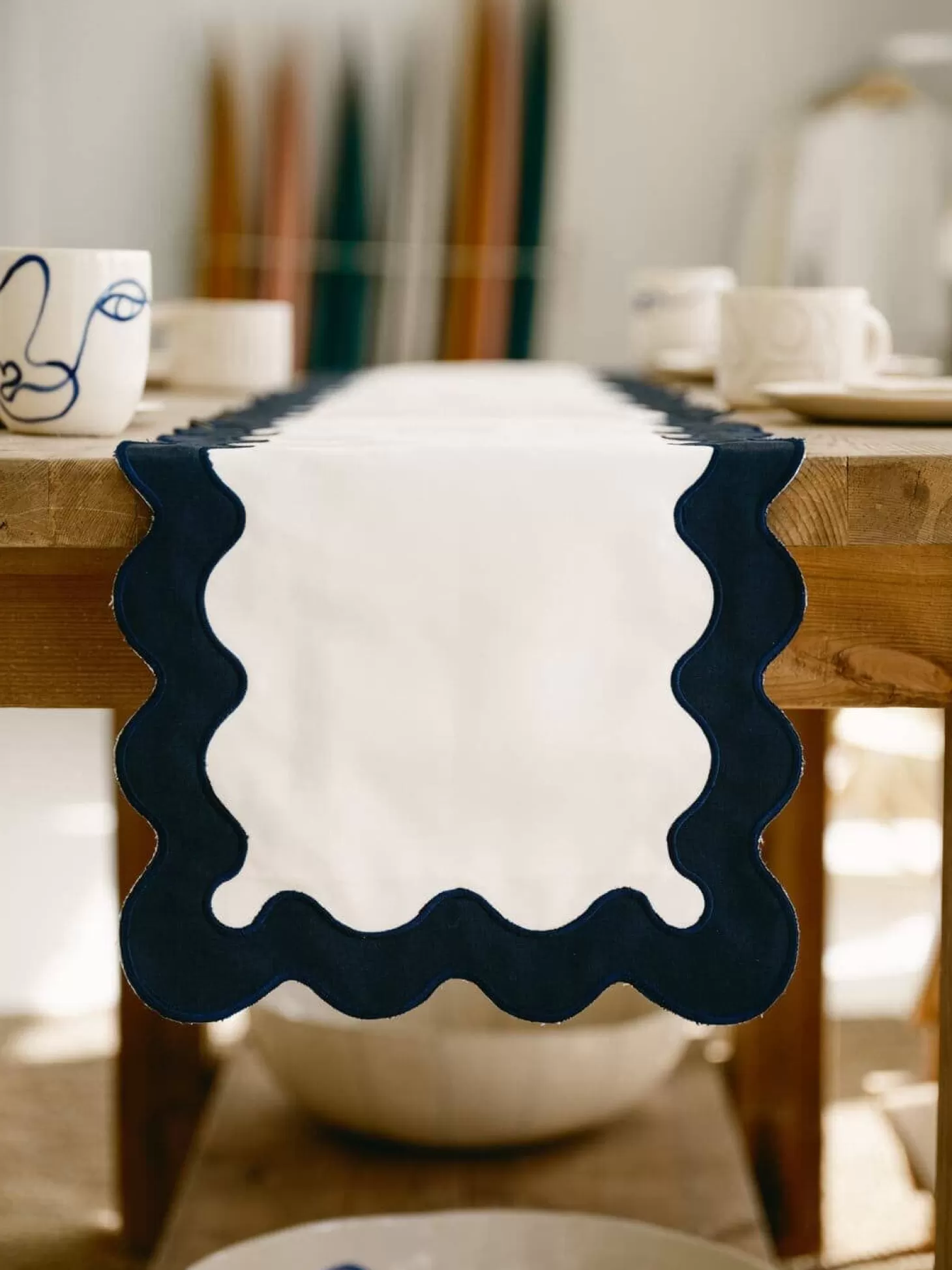 Table Linens>Business & Pleasure Co. The Table Runner - Rivie White